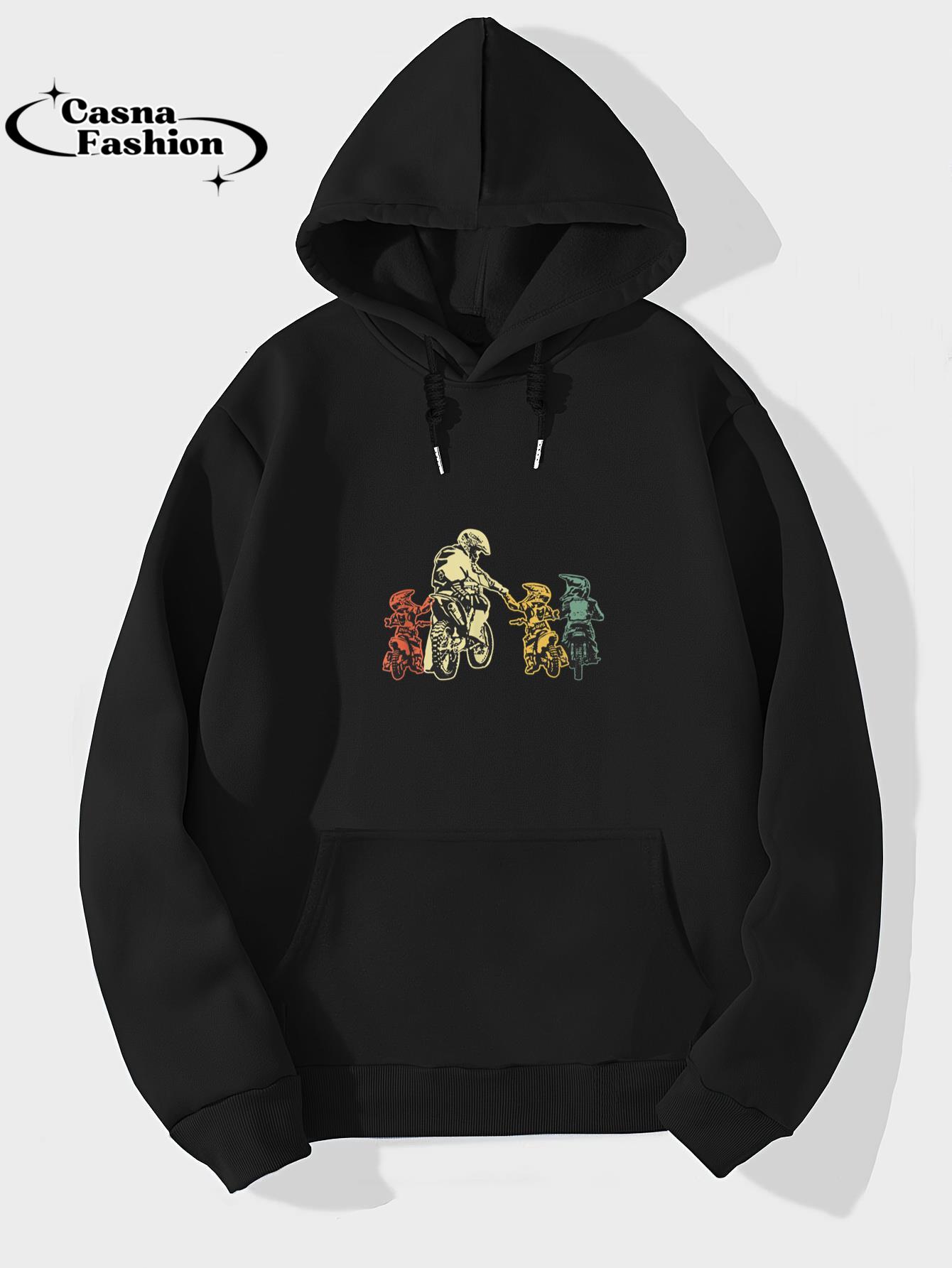 casnafashion_Hoodie_Cool Motocross Dirt Bike Biker Dad & Sons Father's Day T-Shirt_hoodie_black hoodie