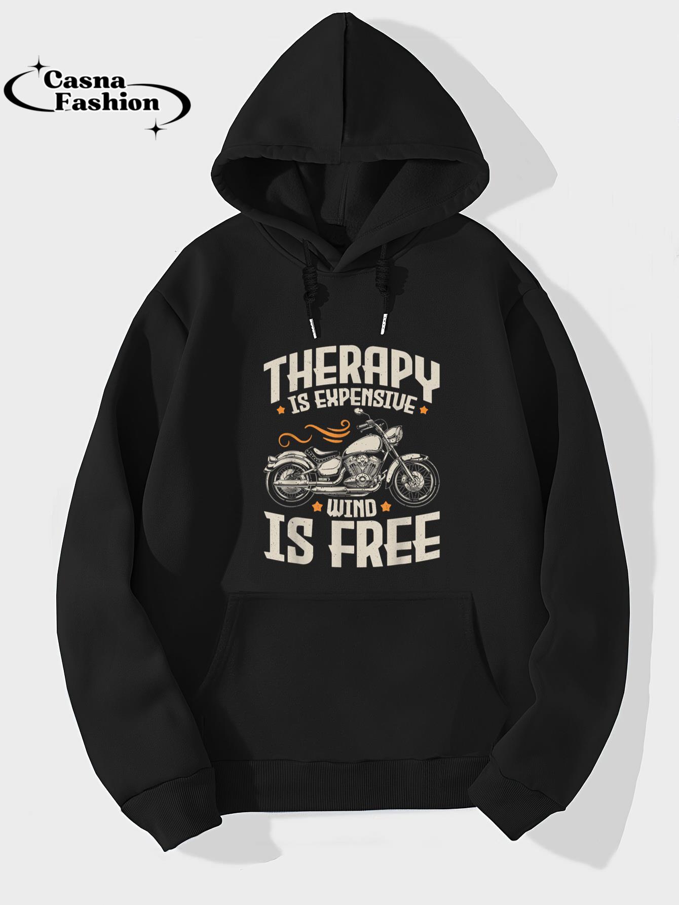 casnafashion_Hoodie_Cool Motorcycle Rider Men Therapy Motorcycle Lovers Biker T-Shirt_hoodie_black hoodie