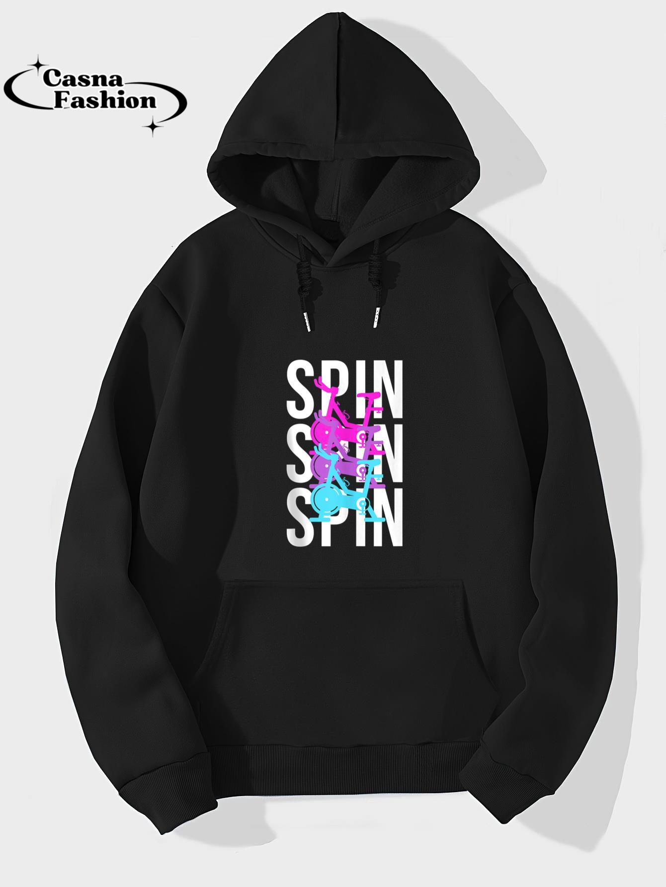 casnafashion_Hoodie_Cool Spin Class Saying Gym Workout Spinning Cycling Bike Tank Top_hoodie_black hoodie