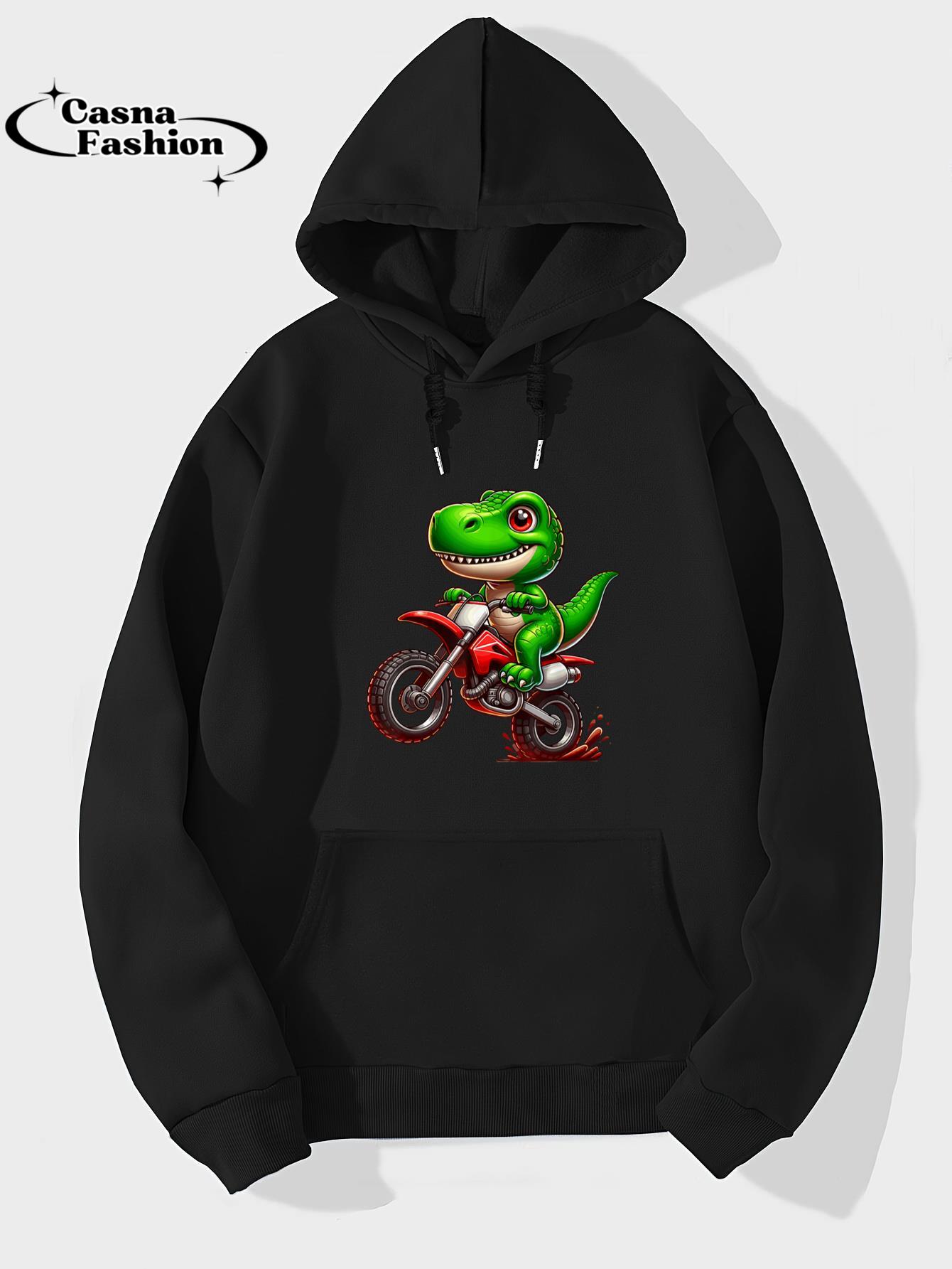 casnafashion_Hoodie_Dirt Bike & Motocross _ Motorcycle Riding For Boys, Dinosaur T-Shirt_hoodie_black hoodie