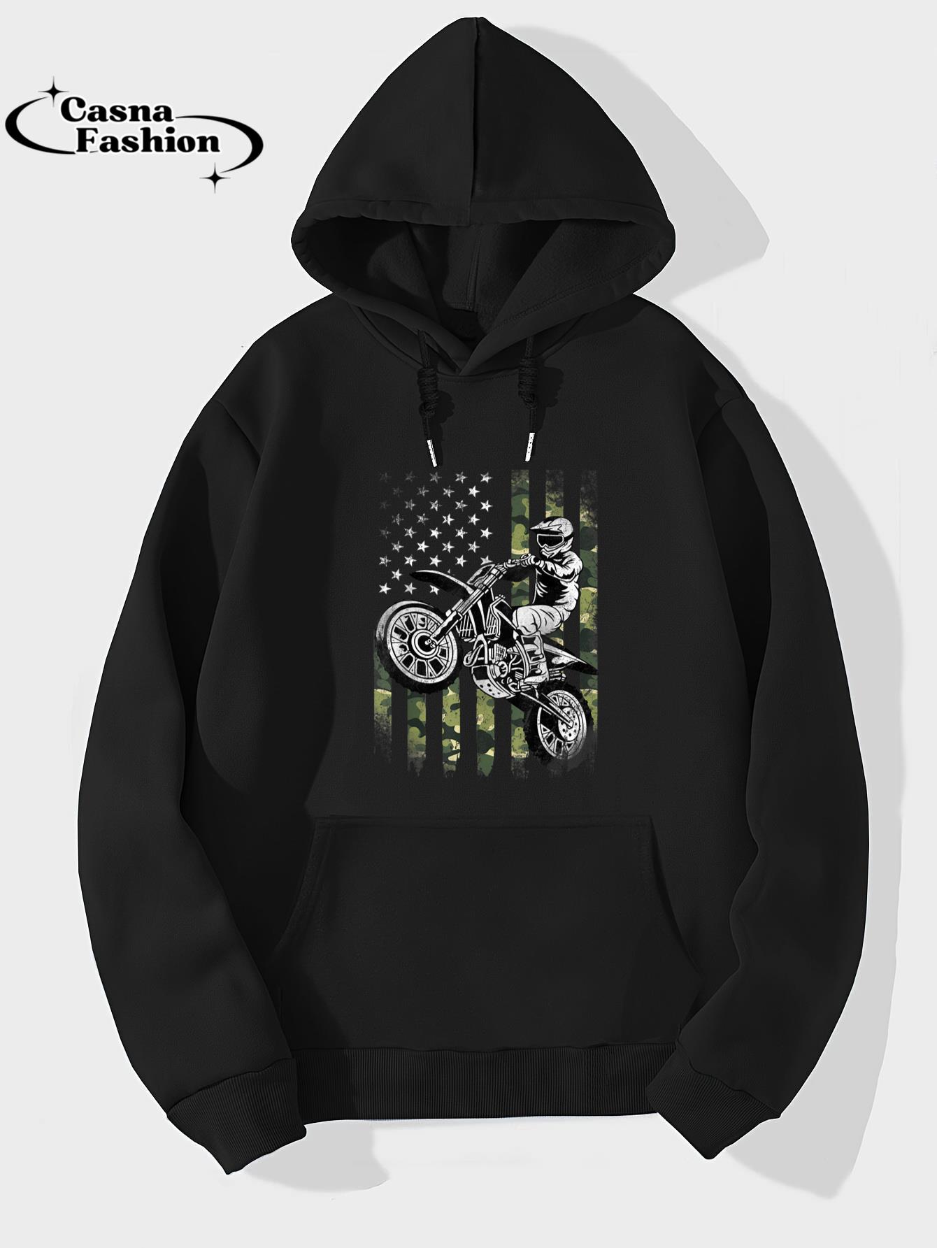 casnafashion_Hoodie_Dirt Bike American Camo Flag Motocross Dirtbike Biker T-Shirt_hoodie_black hoodie