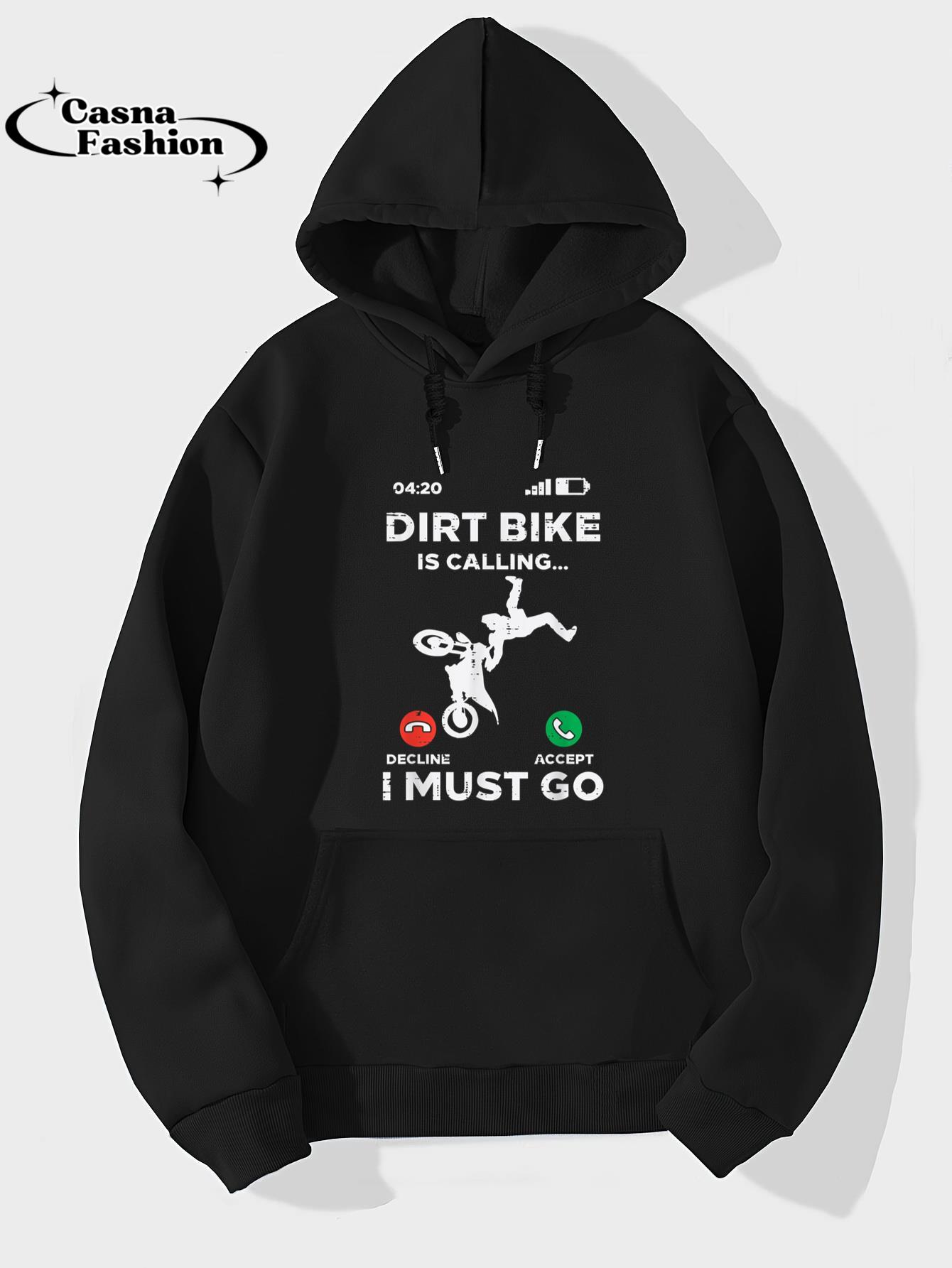 casnafashion_Hoodie_Dirt Bike Calling I Must Go Funny Motocross Biker Men Women T-Shirt_hoodie_black hoodie