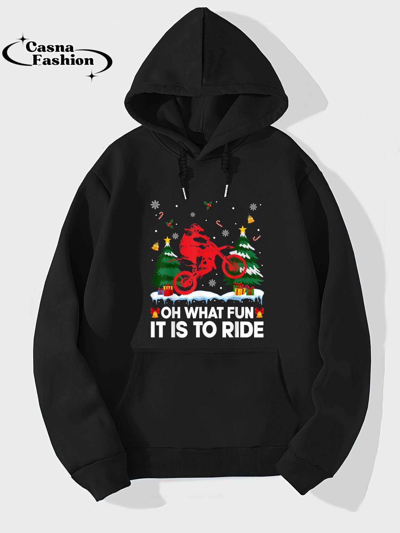 casnafashion_Hoodie_Dirt Bike Motocross Biker Ugly Christmas Pajama Funny T-Shirt_hoodie_black hoodie