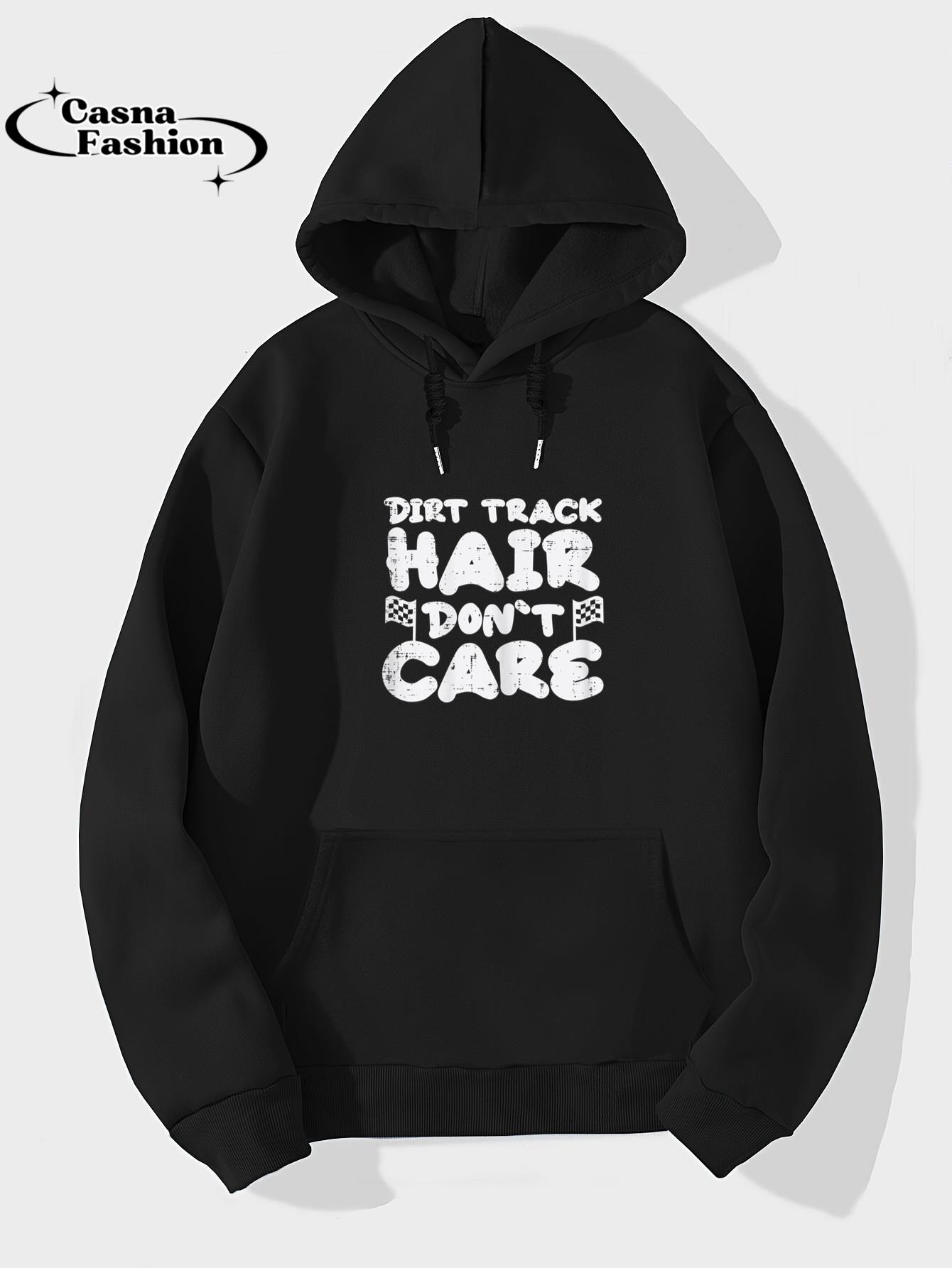 casnafashion_Hoodie_Dirt Bike Track Hair Dont Care Motocross Biker Girls Women T-Shirt_hoodie_black hoodie