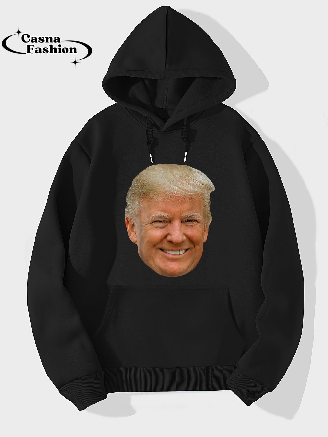 casnafashion_Hoodie_Donald J Trump - The President's Face on a Meme T-Shirt_hoodie_black hoodie