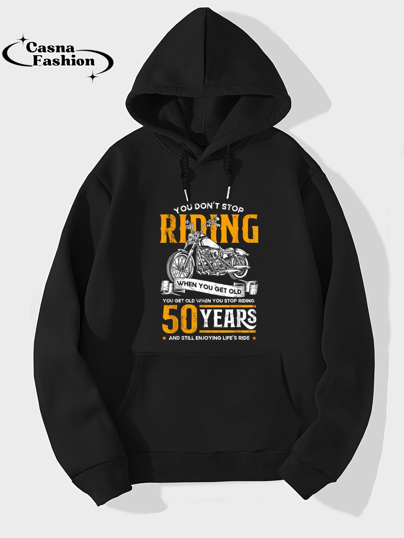 casnafashion_Hoodie_Don't Stop Riding When You Get Old Motorcycle 50th Birthday T-Shirt_hoodie_black hoodie