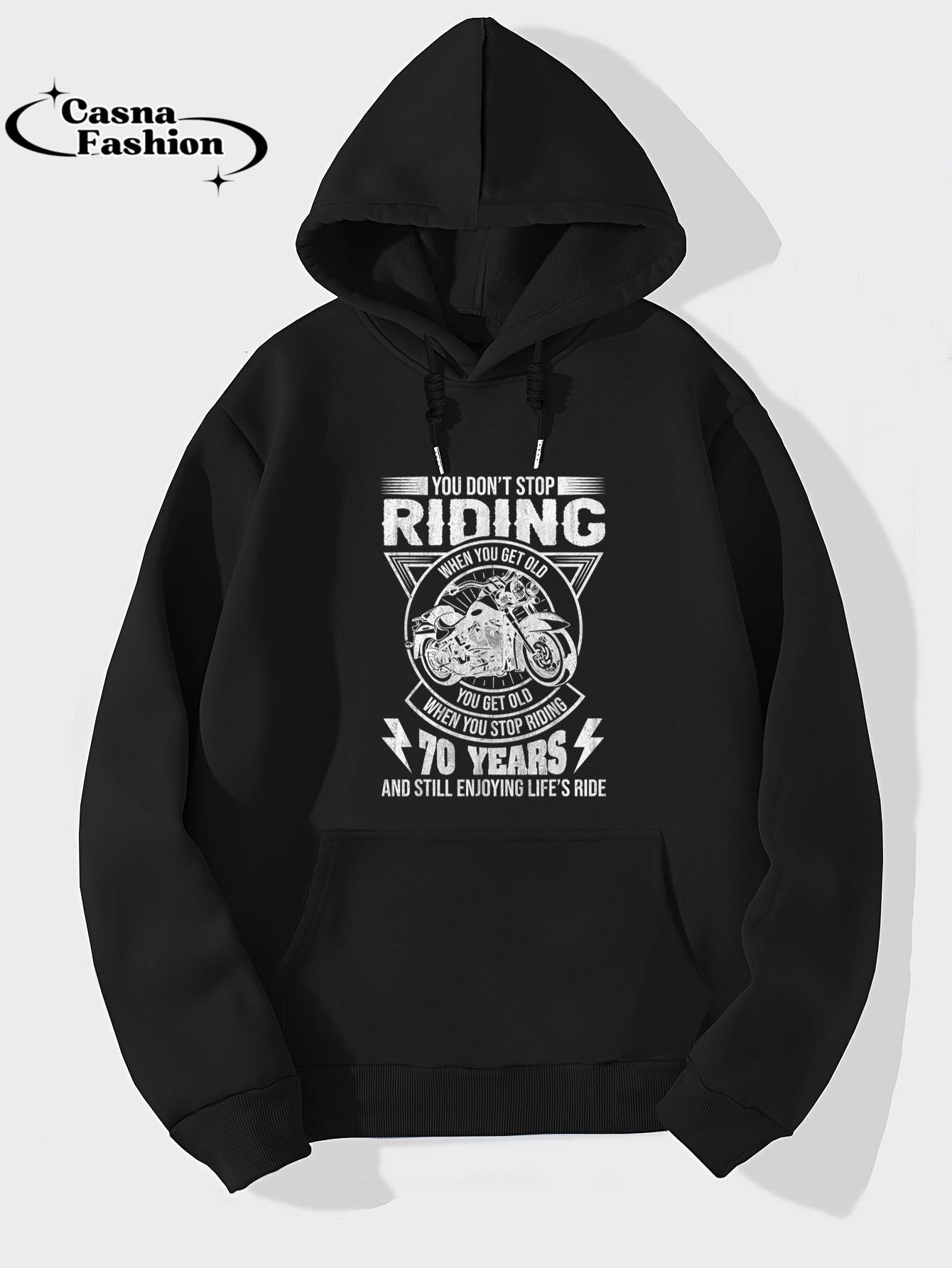 casnafashion_Hoodie_Don't Stop Riding When You Get Old Motorcycle 70th Birthday T-Shirt_hoodie_black hoodie