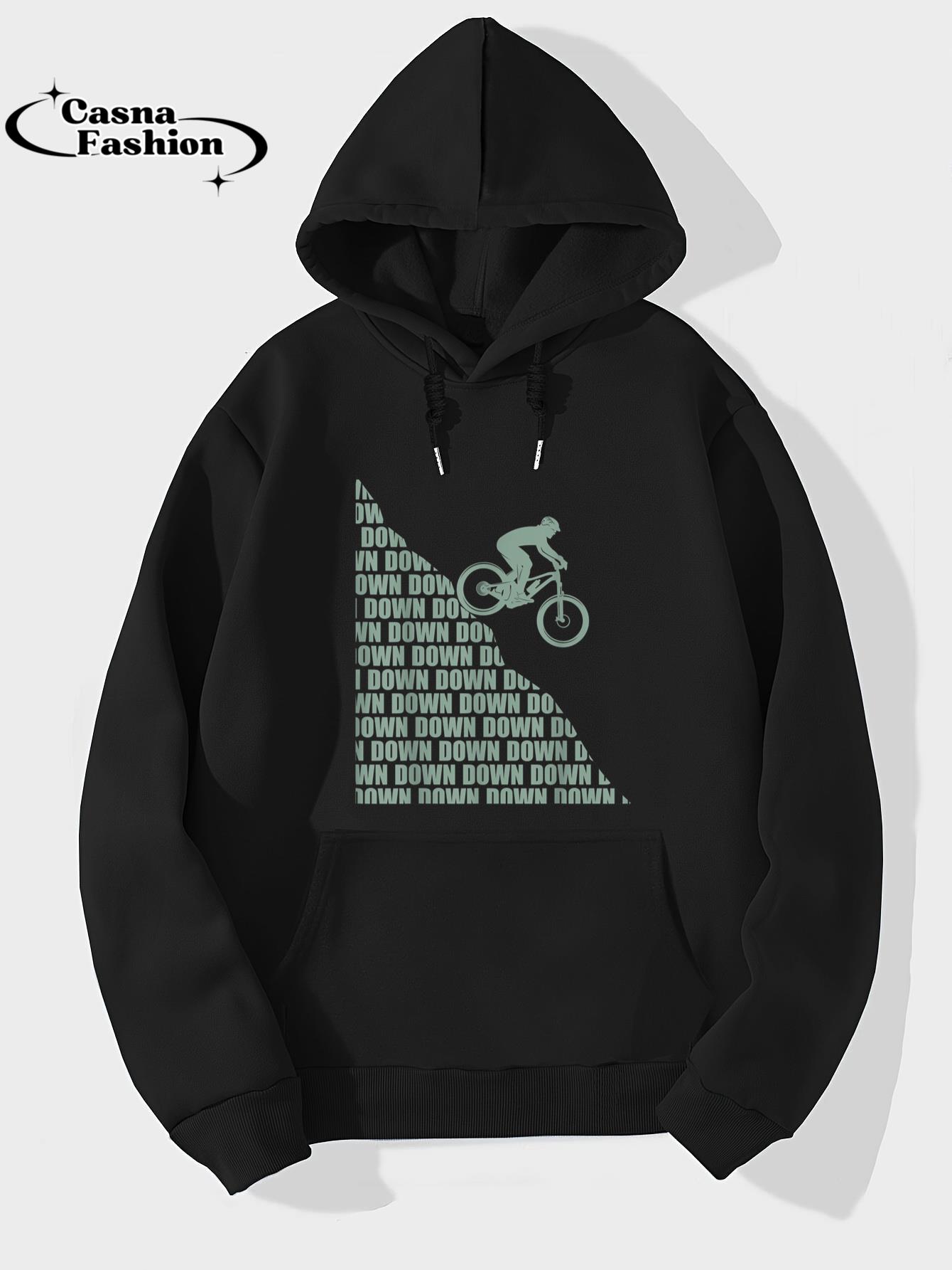 casnafashion_Hoodie_Down - Gift Bicycle MTB Mountain Biker Downhill T-Shirt_hoodie_black hoodie