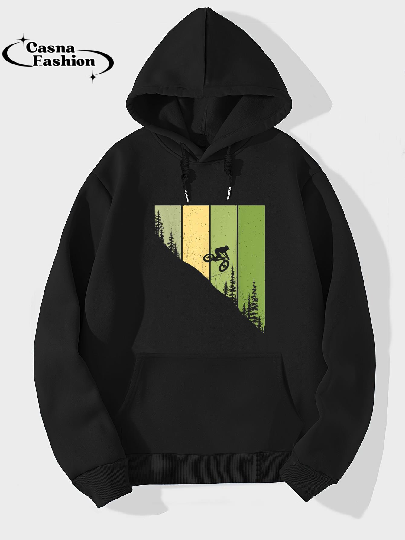 casnafashion_Hoodie_Downhill Rider MTB - Mountain Biking Bike Biker Riding T-Shirt_hoodie_black hoodie