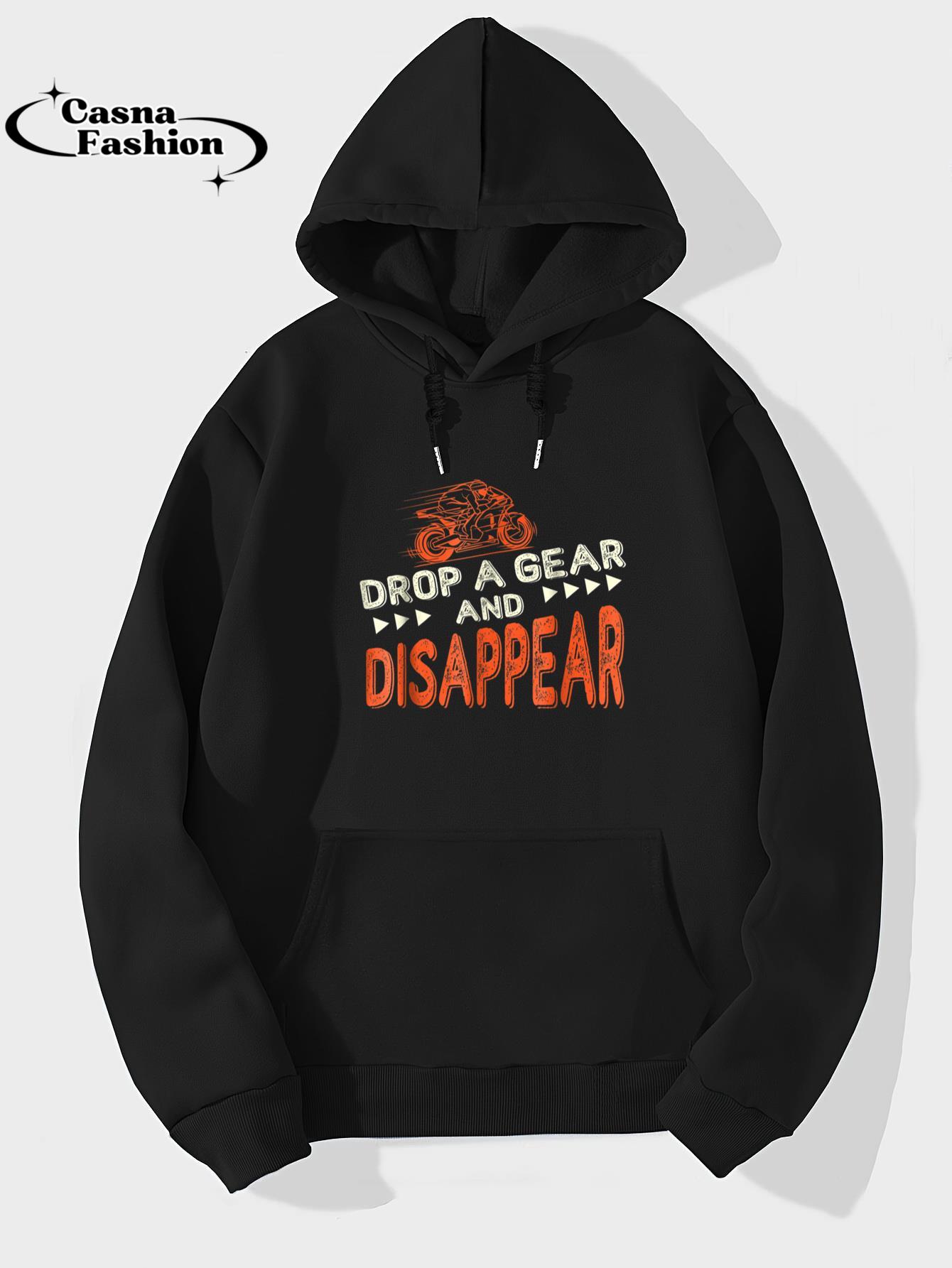 casnafashion_Hoodie_Drop A Gear And Disappear Motorcycle Shirt Funny Biker Tee_hoodie_black hoodie