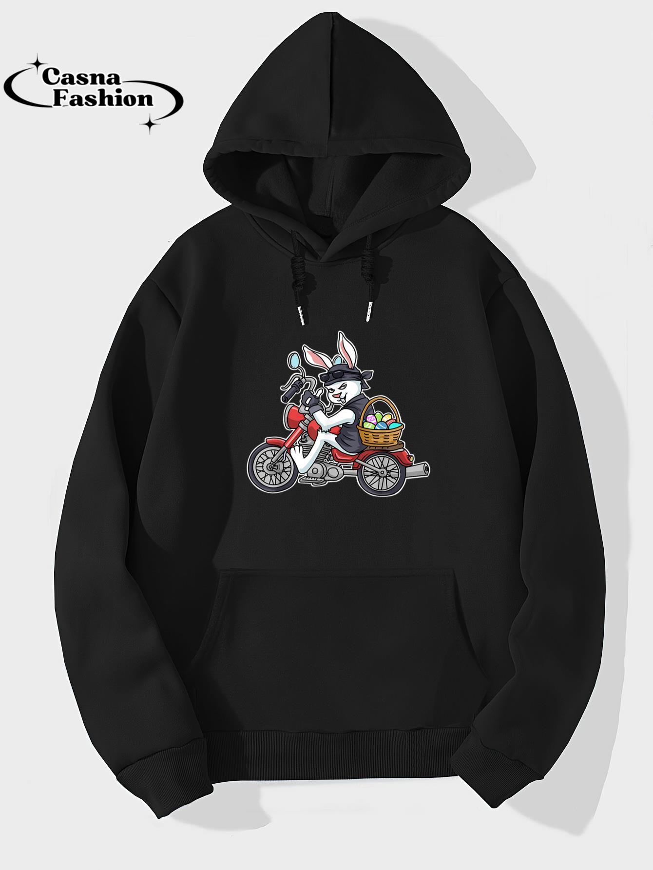 casnafashion_Hoodie_Easter Bunny Motorcycle Tshirt Men Biker Gifts Women Braap T-Shirt_hoodie_black hoodie