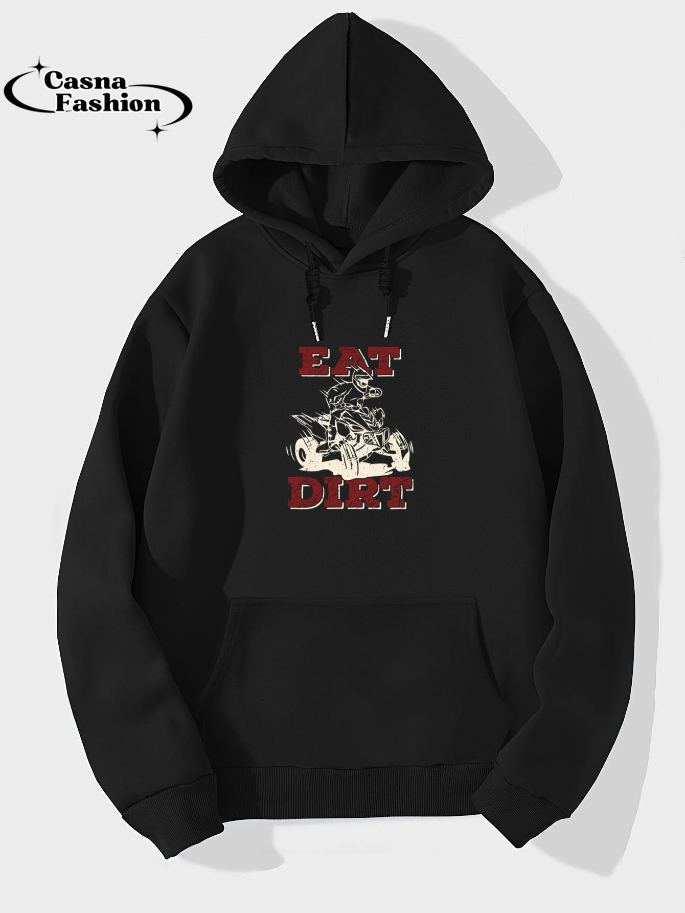 casnafashion_Hoodie_Eat Dirt Quad Biker Gift ATV Four Wheeler Quad Bike Lover Pullover Hoodie_hoodie_black hoodie