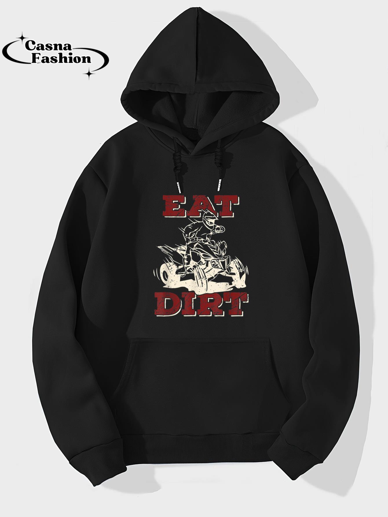 casnafashion_Hoodie_Eat Dirt Quad Biker Gift ATV Four Wheeler Quad Bike Lover T-Shirt_hoodie_black hoodie