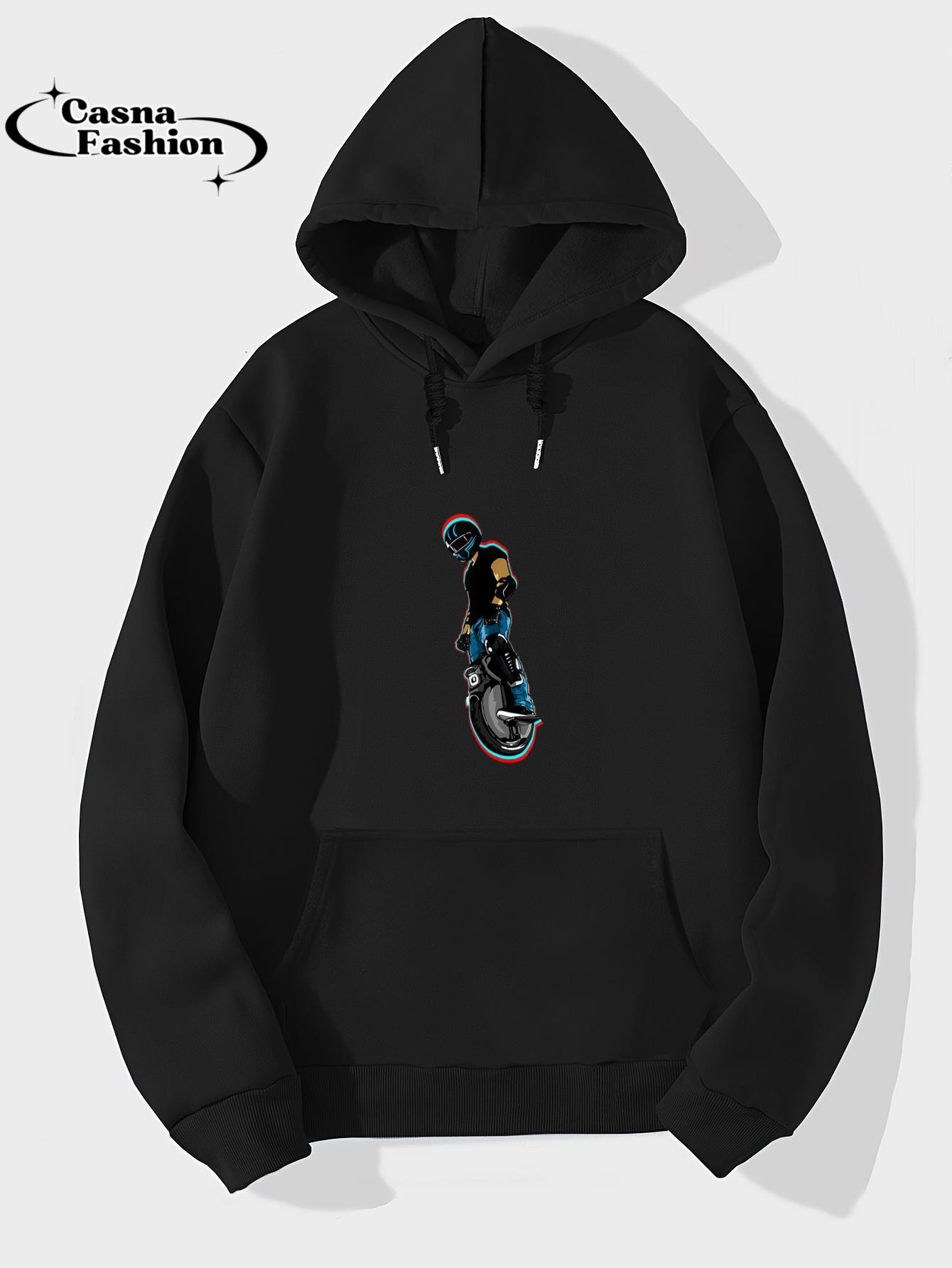 casnafashion_Hoodie_Electric Unicycle Biker T-Shirt_hoodie_black hoodie