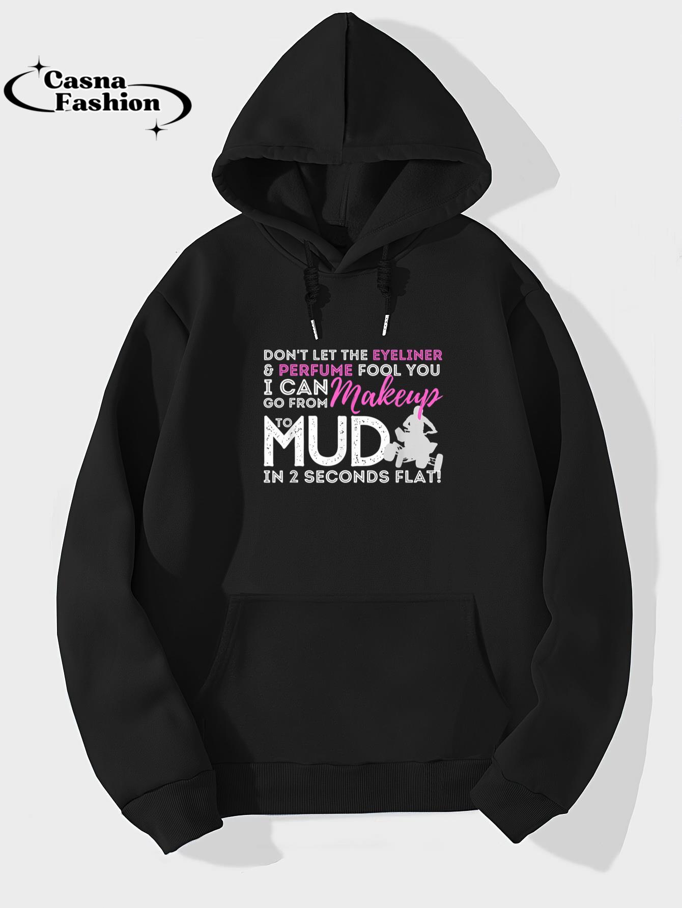 casnafashion_Hoodie_From Makeup To Mud Muddin Girl - Quad Biker ATV 4 Wheeler T-Shirt_hoodie_black hoodie