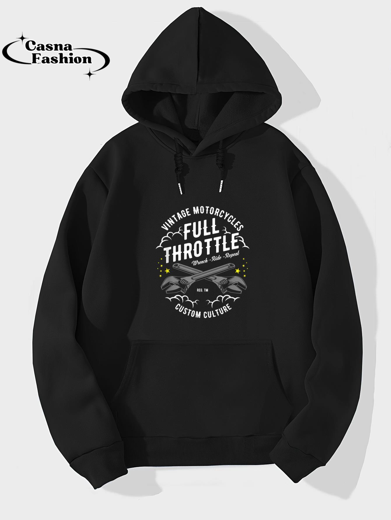 casnafashion_Hoodie_Full Throttle Motorcycle and Biker T-Shirt_hoodie_black hoodie