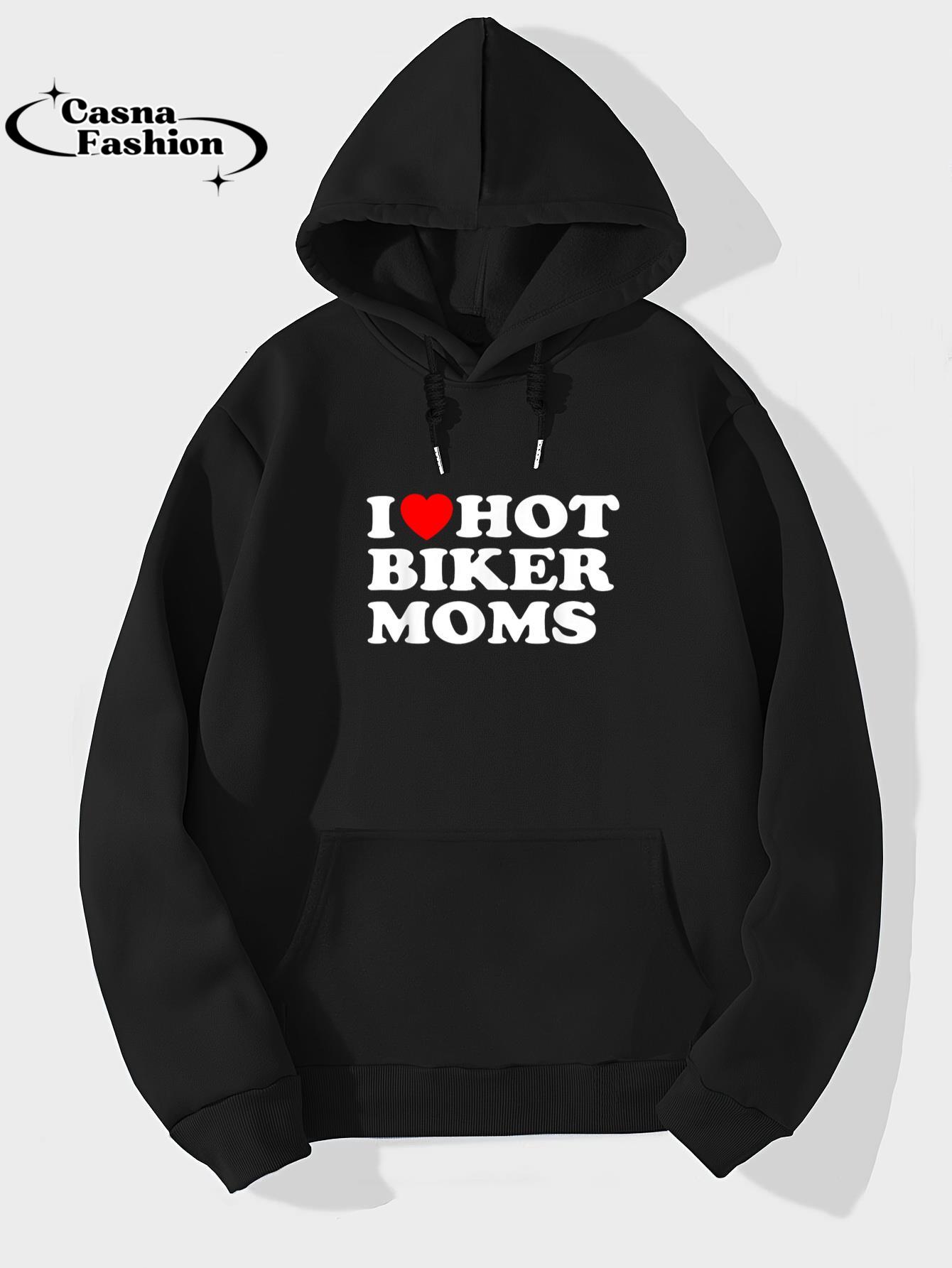 casnafashion_Hoodie_Funny Bikers I Love Hot Biker Moms - I Heart Hot Moms T-Shirt_hoodie_black hoodie