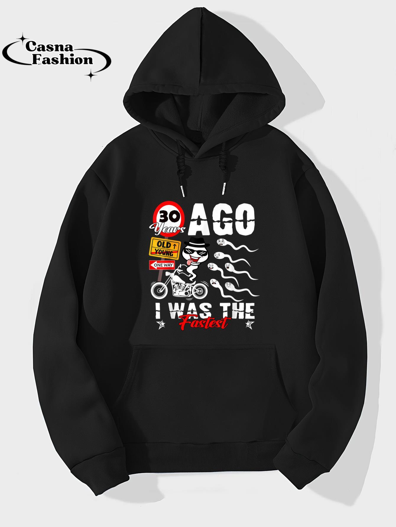 casnafashion_Hoodie_Funny Birthday 30th years ago i was the fastest 30 years old T-Shirt_hoodie_black hoodie