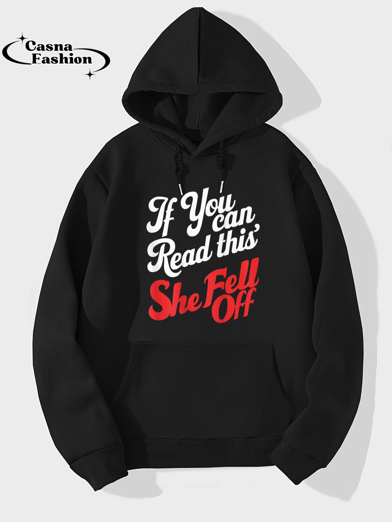 casnafashion_Hoodie_Funny If You Can Read This She Fell Off Biker Motorcycle T-Shirt_hoodie_black hoodie