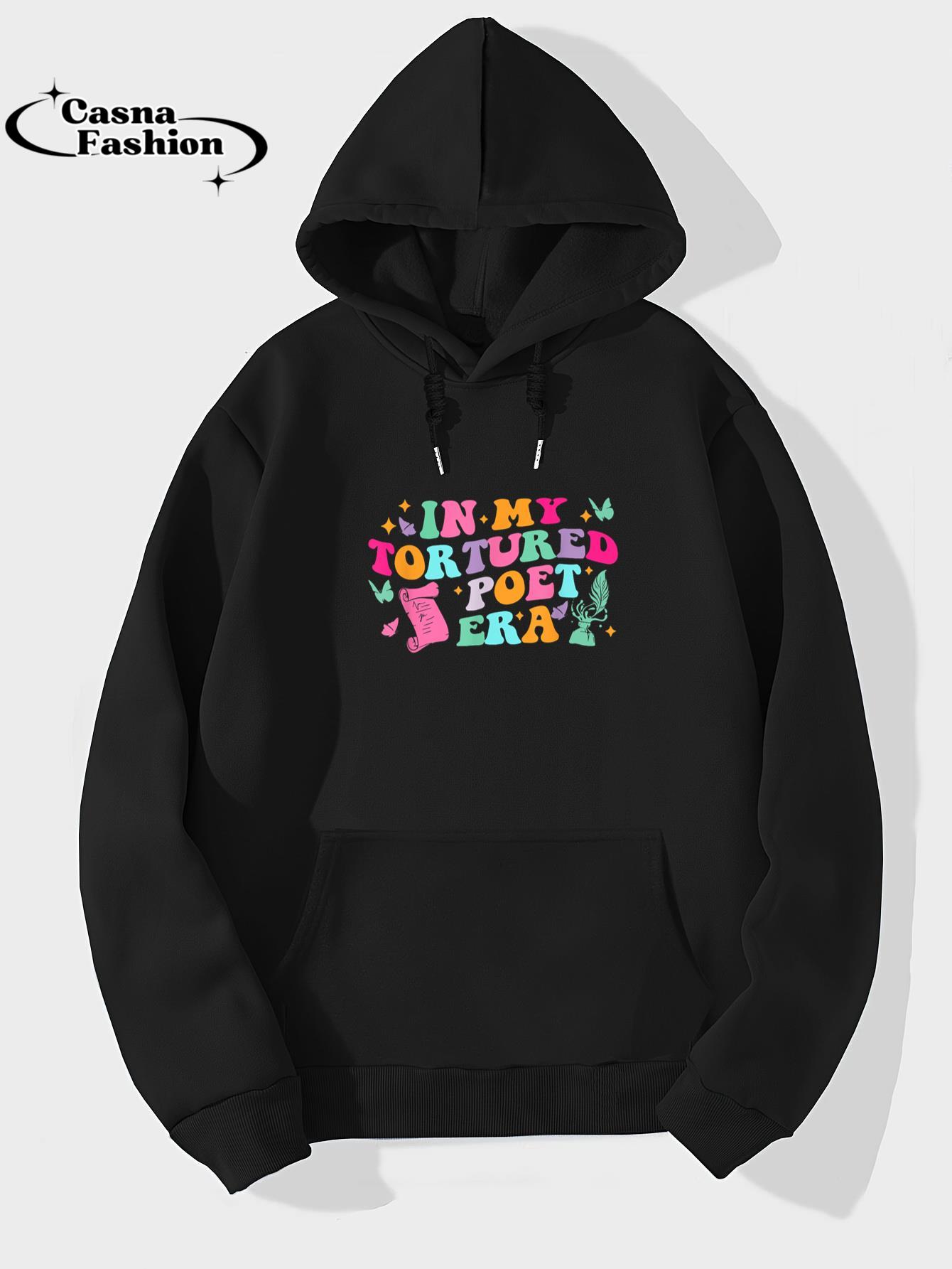 casnafashion_Hoodie_Funny Retro In My Poets Era T-Shirt_hoodie_black hoodie