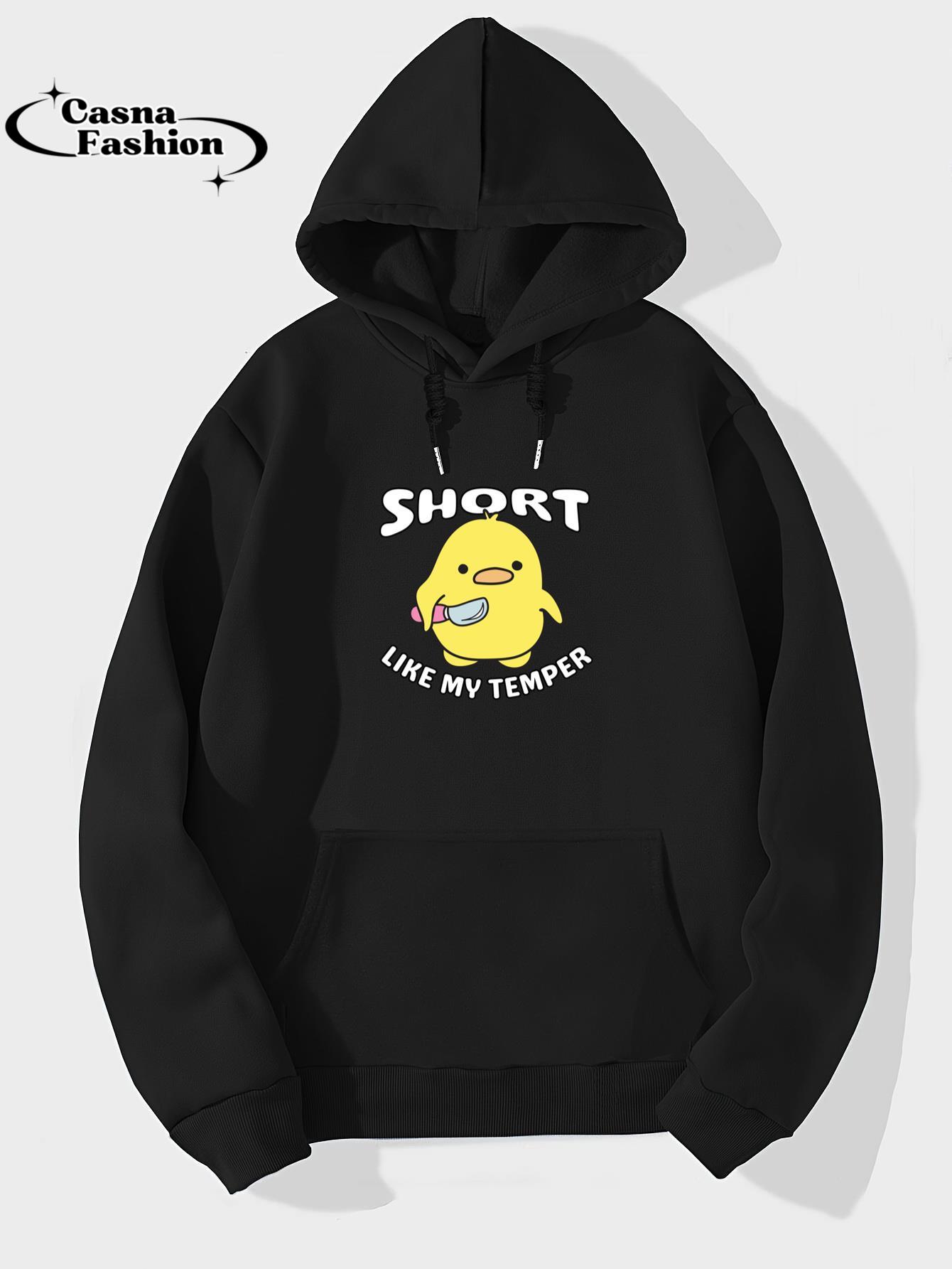 casnafashion_Hoodie_Funny Short Like My Temper Short Joke Pun Ironic Humor Meme Pullover Hoodie_hoodie_black hoodie