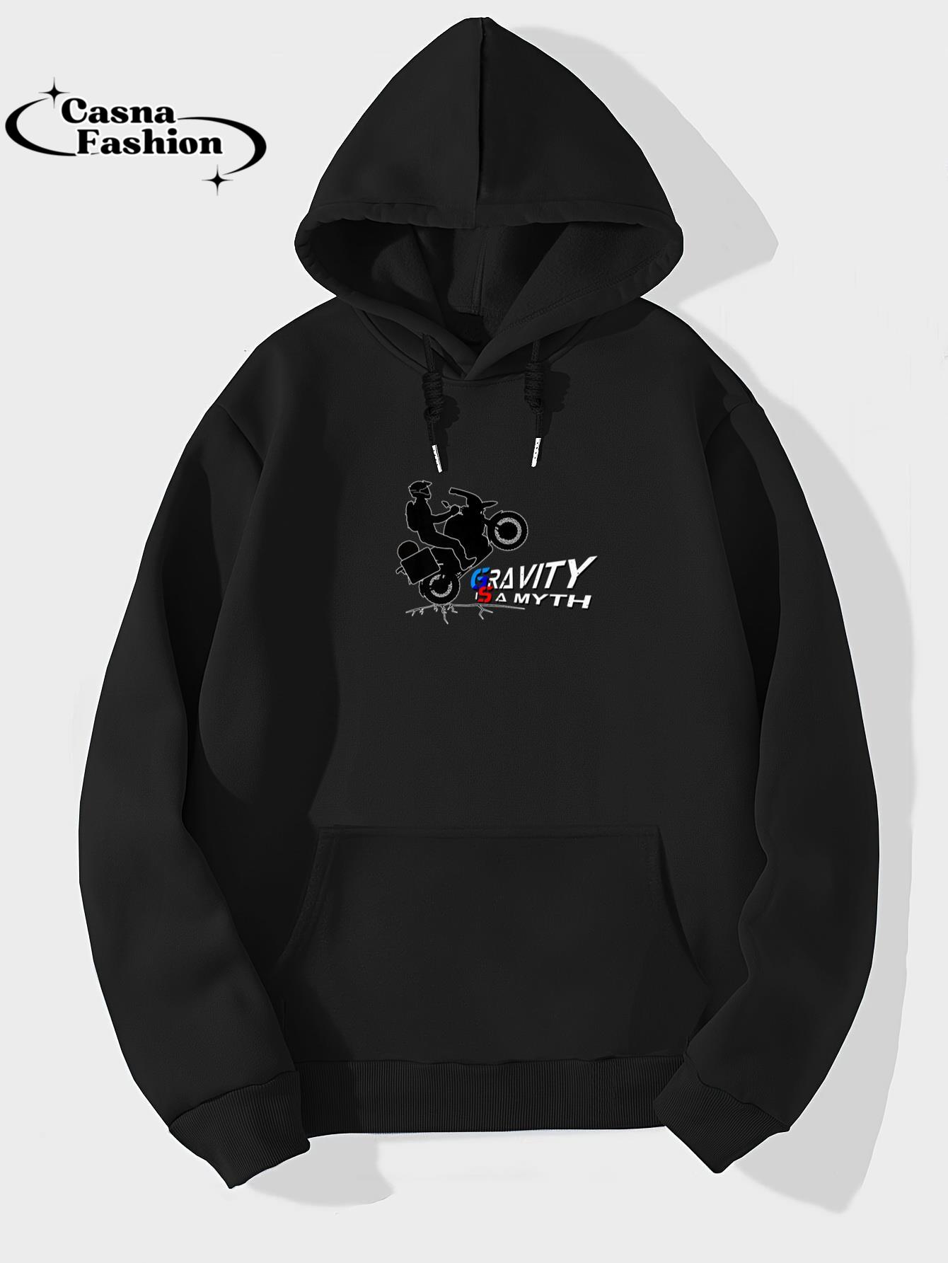 casnafashion_Hoodie_Gravity is a Myth - Adventure Motorcycle Biker T-Shirt_hoodie_black hoodie