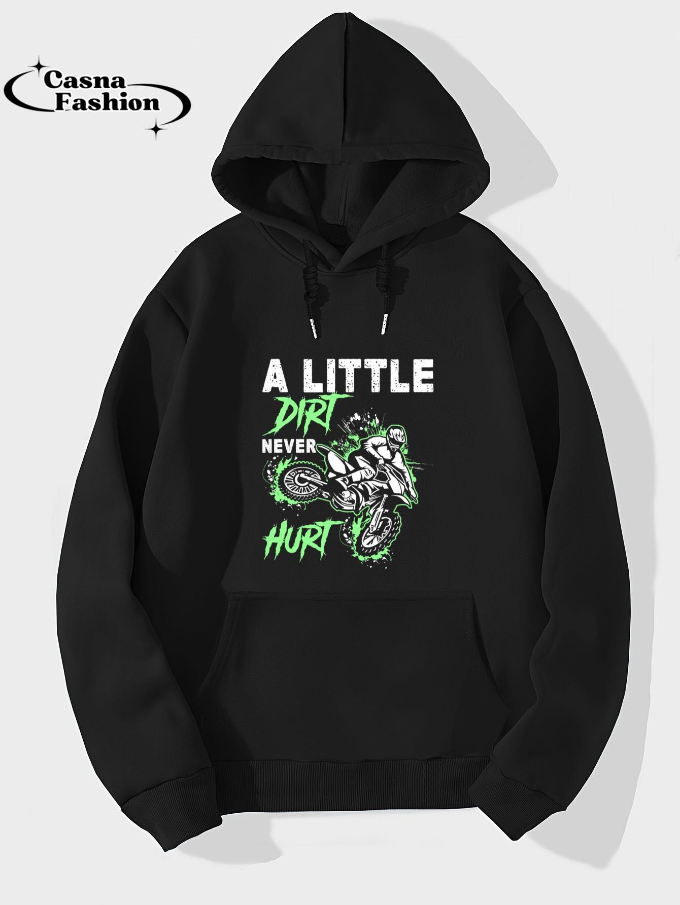 casnafashion_Hoodie_Green Motorcycle Shirt Dirt Bike MX Motocross Mens Boys Long Sleeve T-Shirt_hoodie_black hoodie