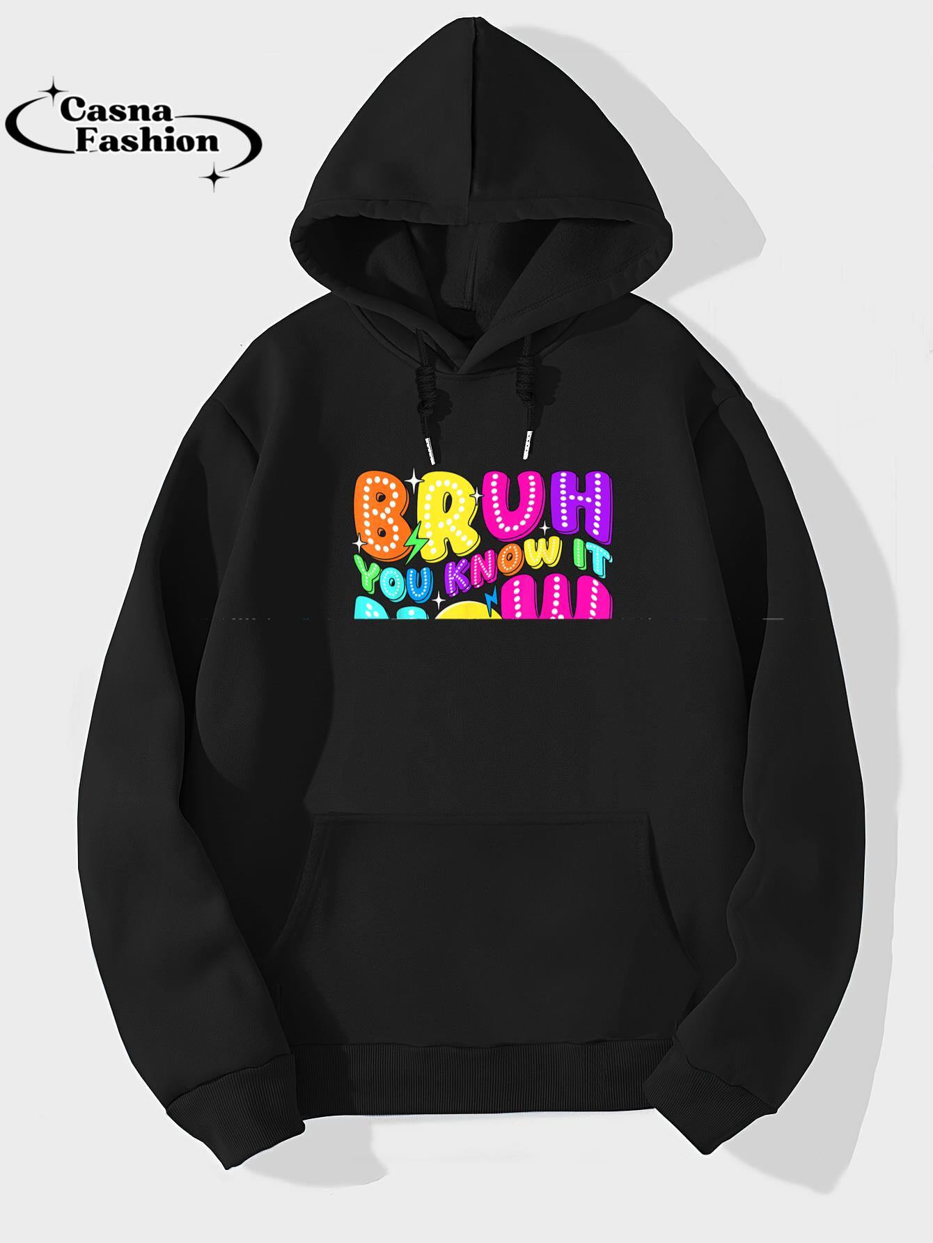 casnafashion_Hoodie_Groovy Bruh Meme Testing Day Teacher You Know It Now Show It T-Shirt_hoodie_black hoodie