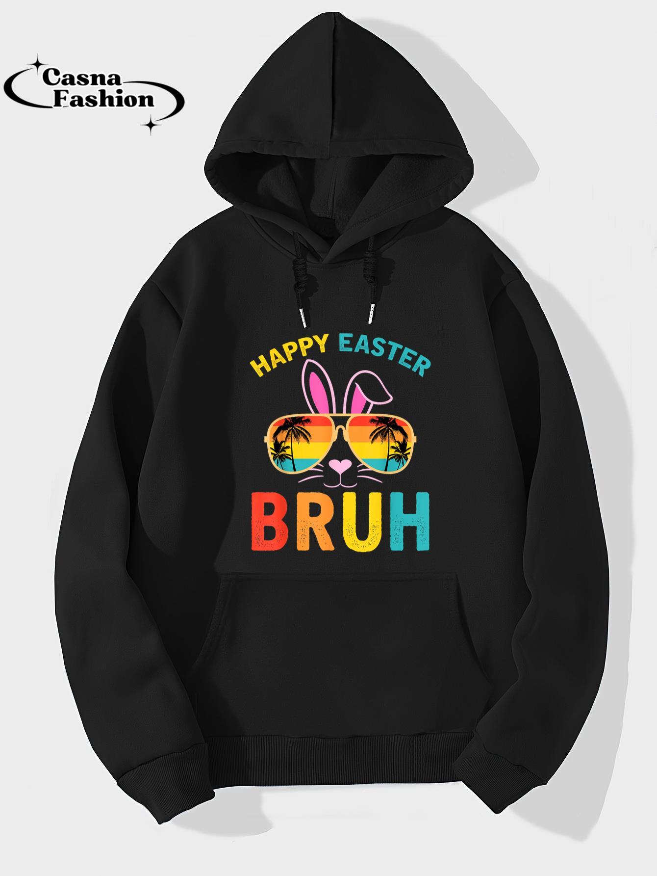 casnafashion_Hoodie_Happy Easter Bruh Shirt Bruh Meme Funny Saying Bro Greeting T-Shirt_hoodie_black hoodie