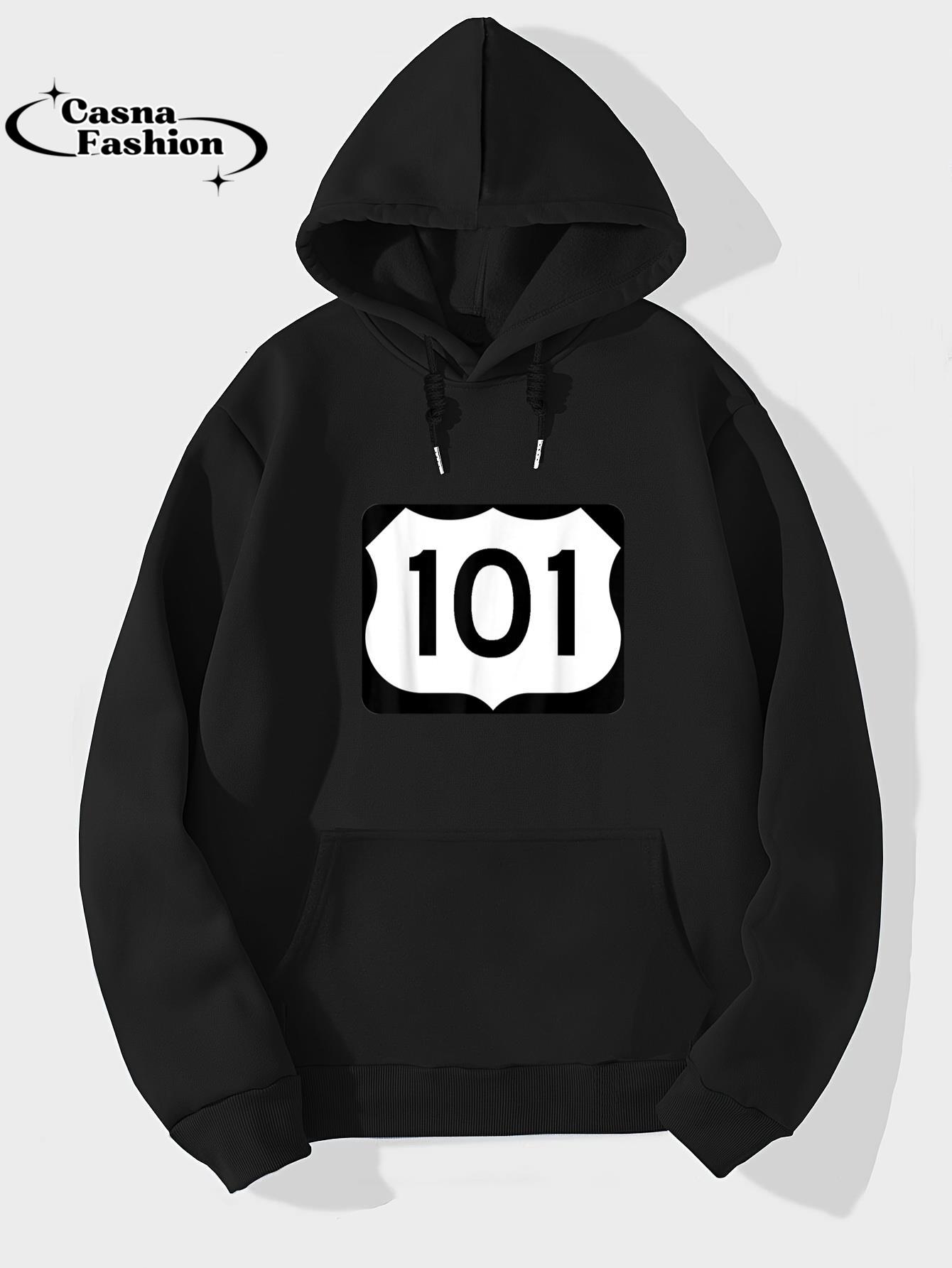 casnafashion_Hoodie_Highway Route 101 Shirt Road Trip Travel Biker T-Shirt_hoodie_black hoodie