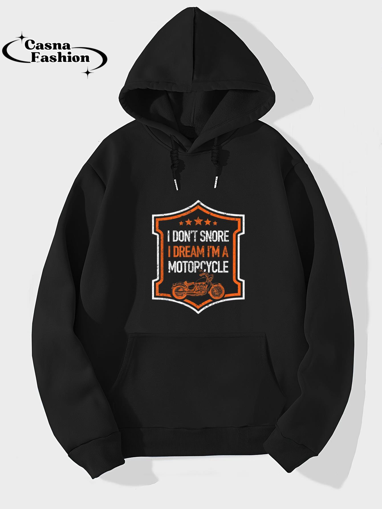 casnafashion_Hoodie_I Dont Snore Dream Im A Motorcycle Funny Biker Novelty Shirt_hoodie_black hoodie