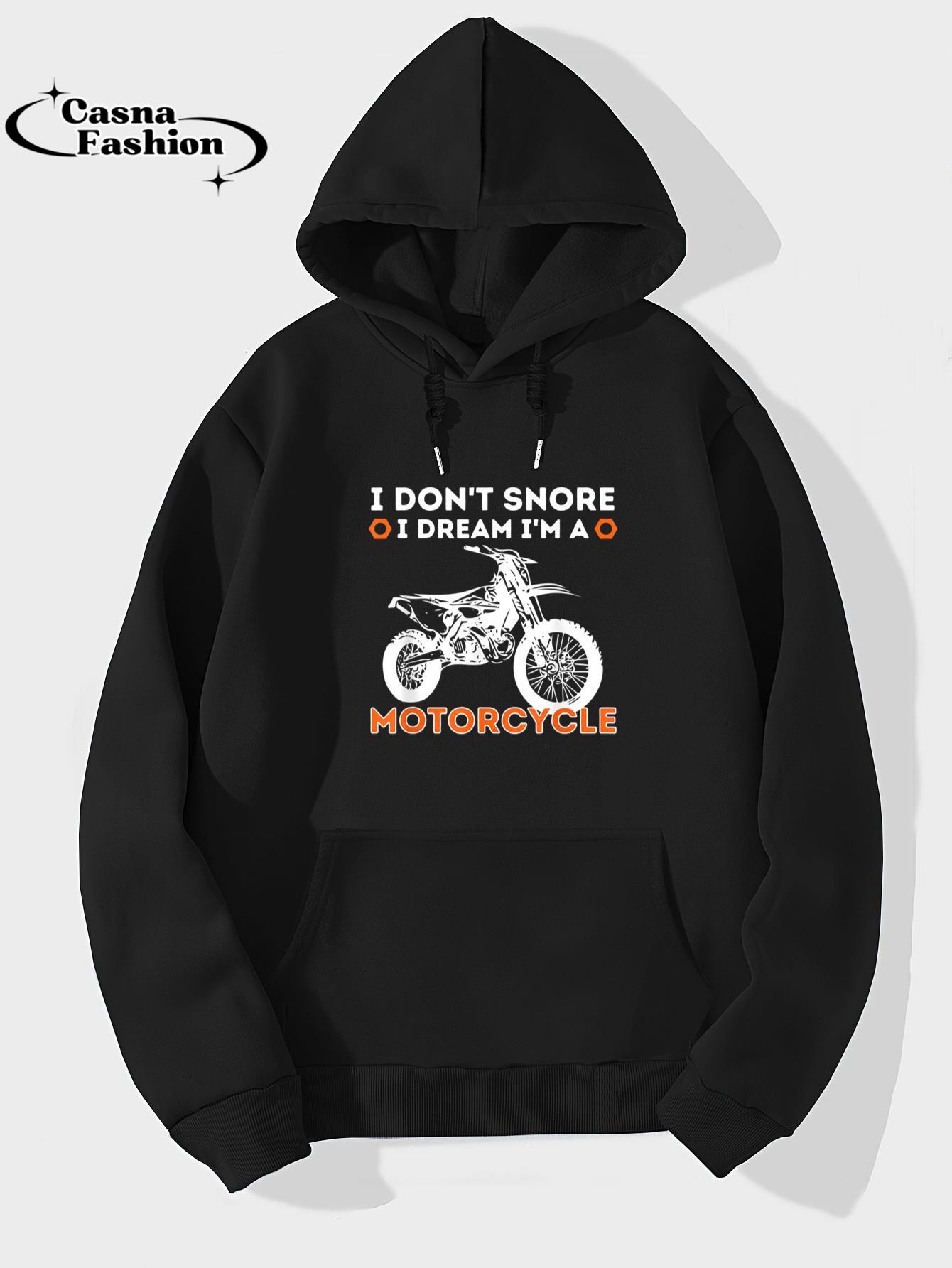 casnafashion_Hoodie_I Don't Snore I Dream I'm A Motorcycle - Funny Snoring Biker T-Shirt_hoodie_black hoodie