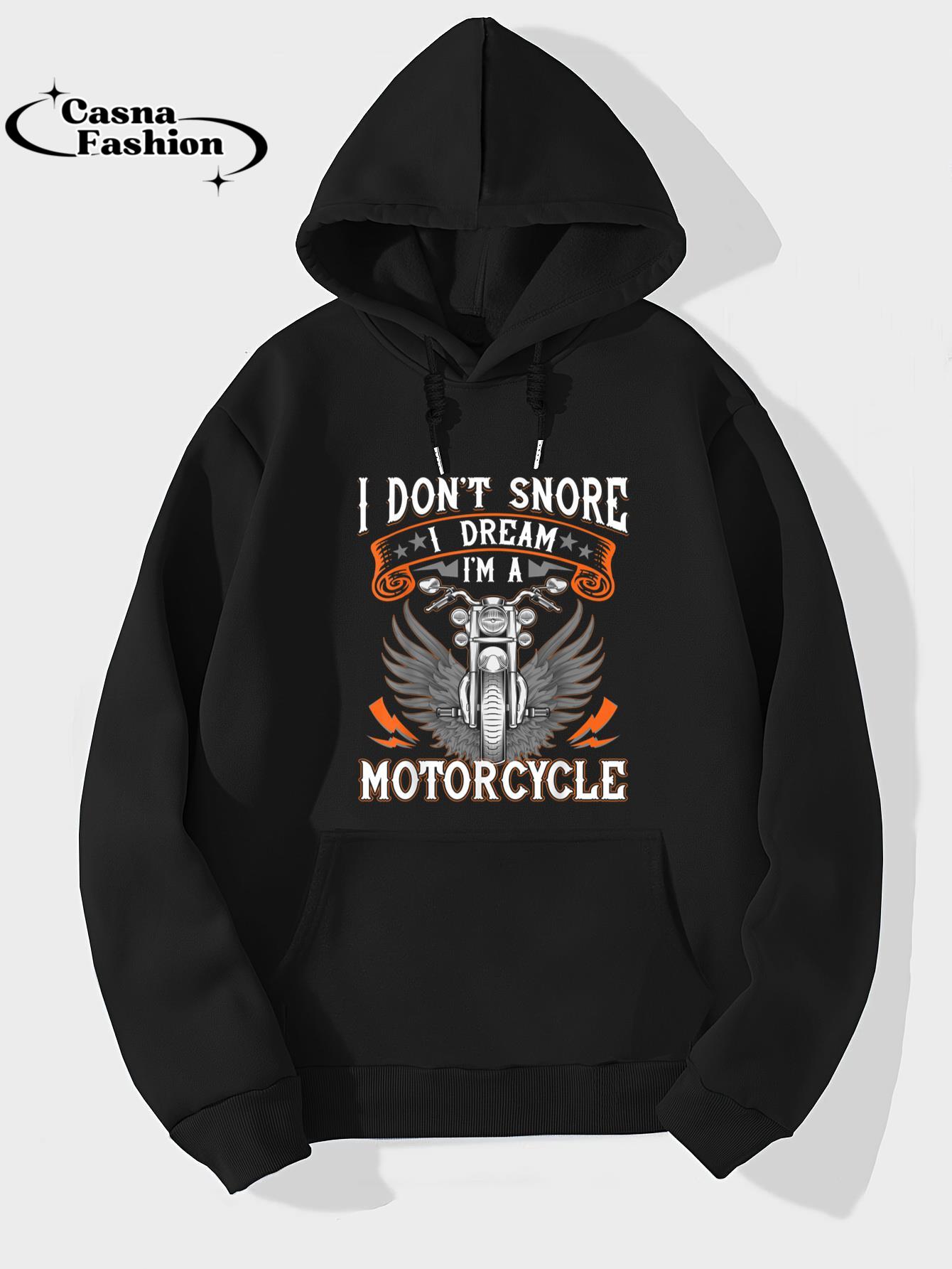 casnafashion_Hoodie_I Don't Snore I Dream I'm A Motorcycle Shirt Biker Gift Fun T-Shirt_hoodie_black hoodie