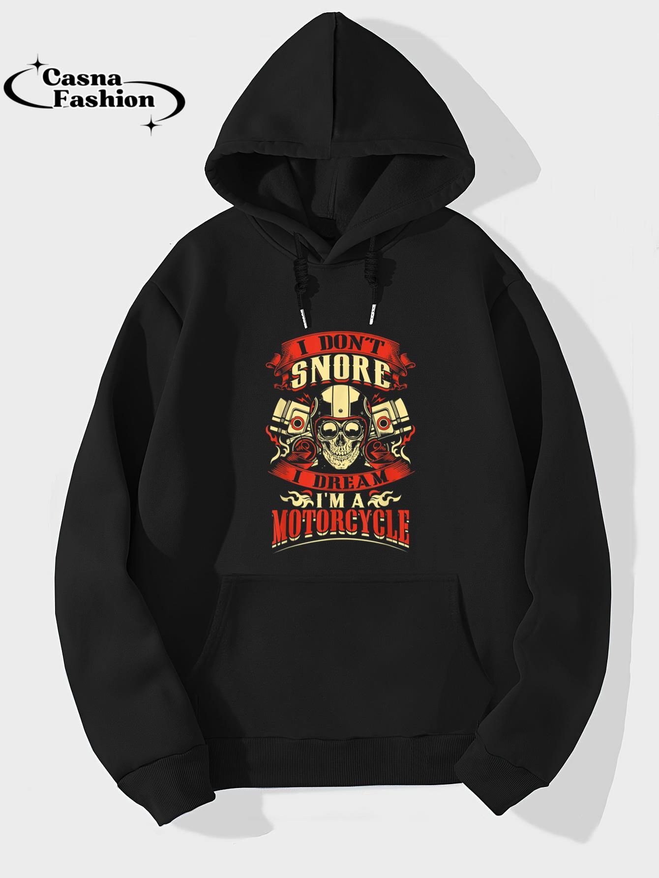 casnafashion_Hoodie_I Don't Snore I Dream I'm A Motorcycle T-Shirt - Biker Tee_hoodie_black hoodie