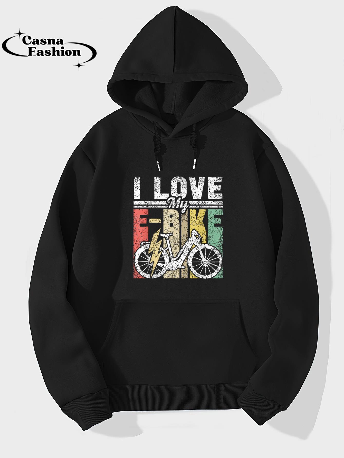 casnafashion_Hoodie_I Love My E-Bike Rider Cycling Electric Biking T-Shirt_hoodie_black hoodie