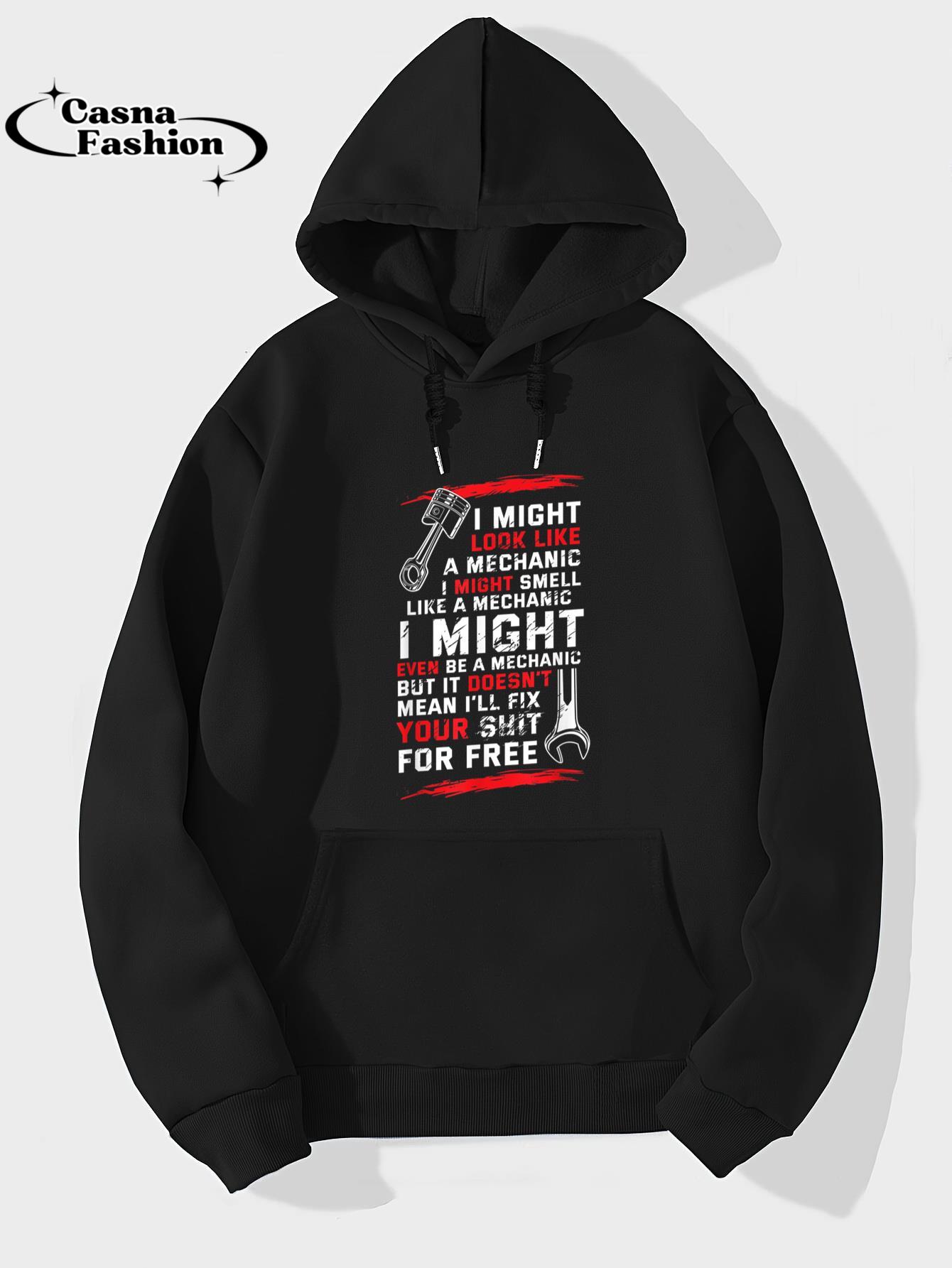 casnafashion_Hoodie_I Might Look Like Smell a Mechanic Engineer Biker T-Shirt_hoodie_black hoodie