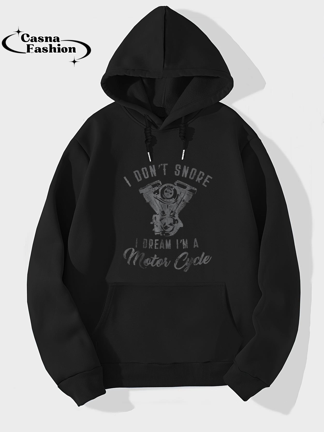 casnafashion_Hoodie_I don't snore I dream I'm a motorcycle T-shirt_hoodie_black hoodie