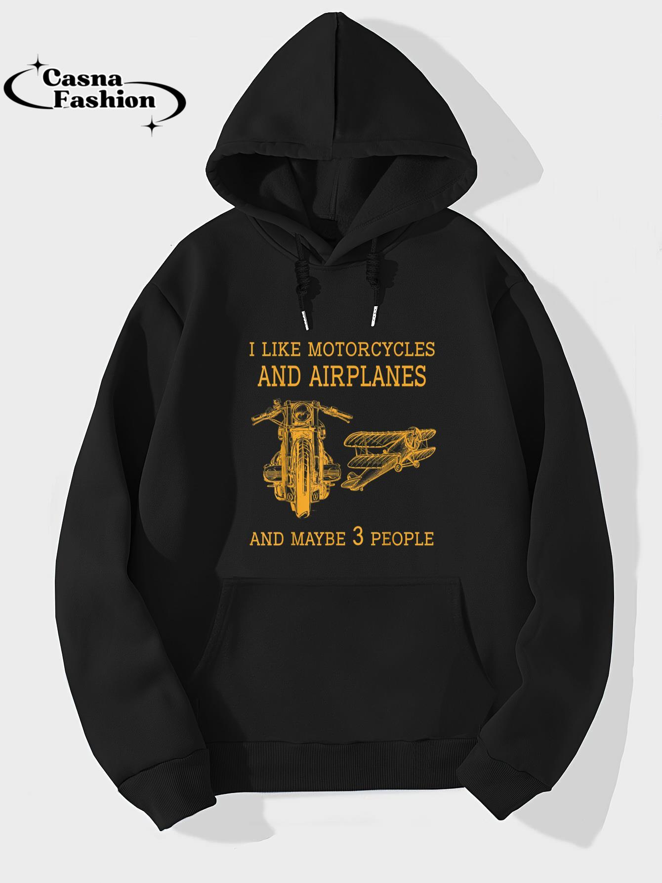 casnafashion_Hoodie_I like My Motorcycle & Airplane MayBe Three Funny Biker T-Shirt_hoodie_black hoodie