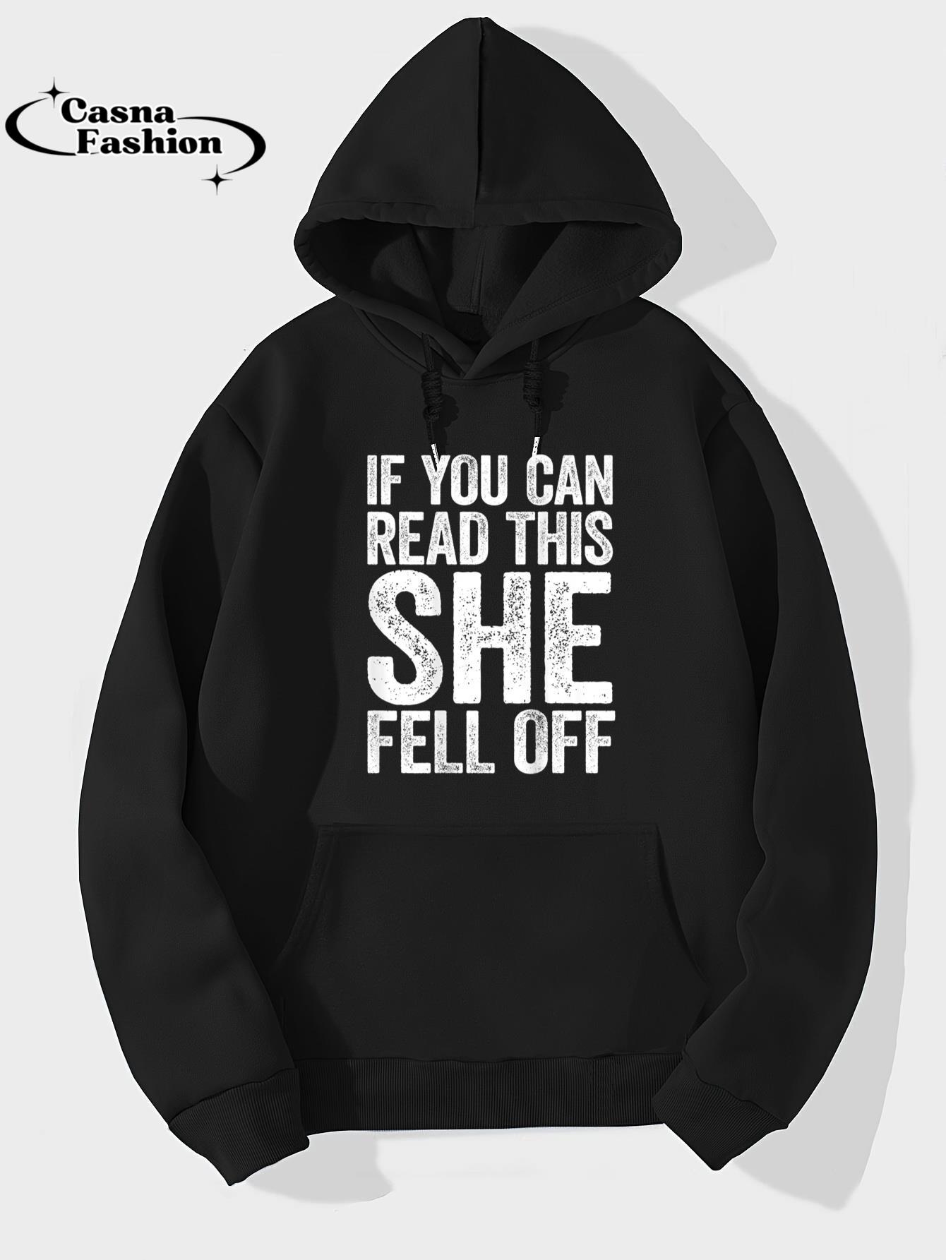 casnafashion_Hoodie_If You Can Read This She Fell Off T-Shirt Biker Gift Shirt T-Shirt_hoodie_black hoodie