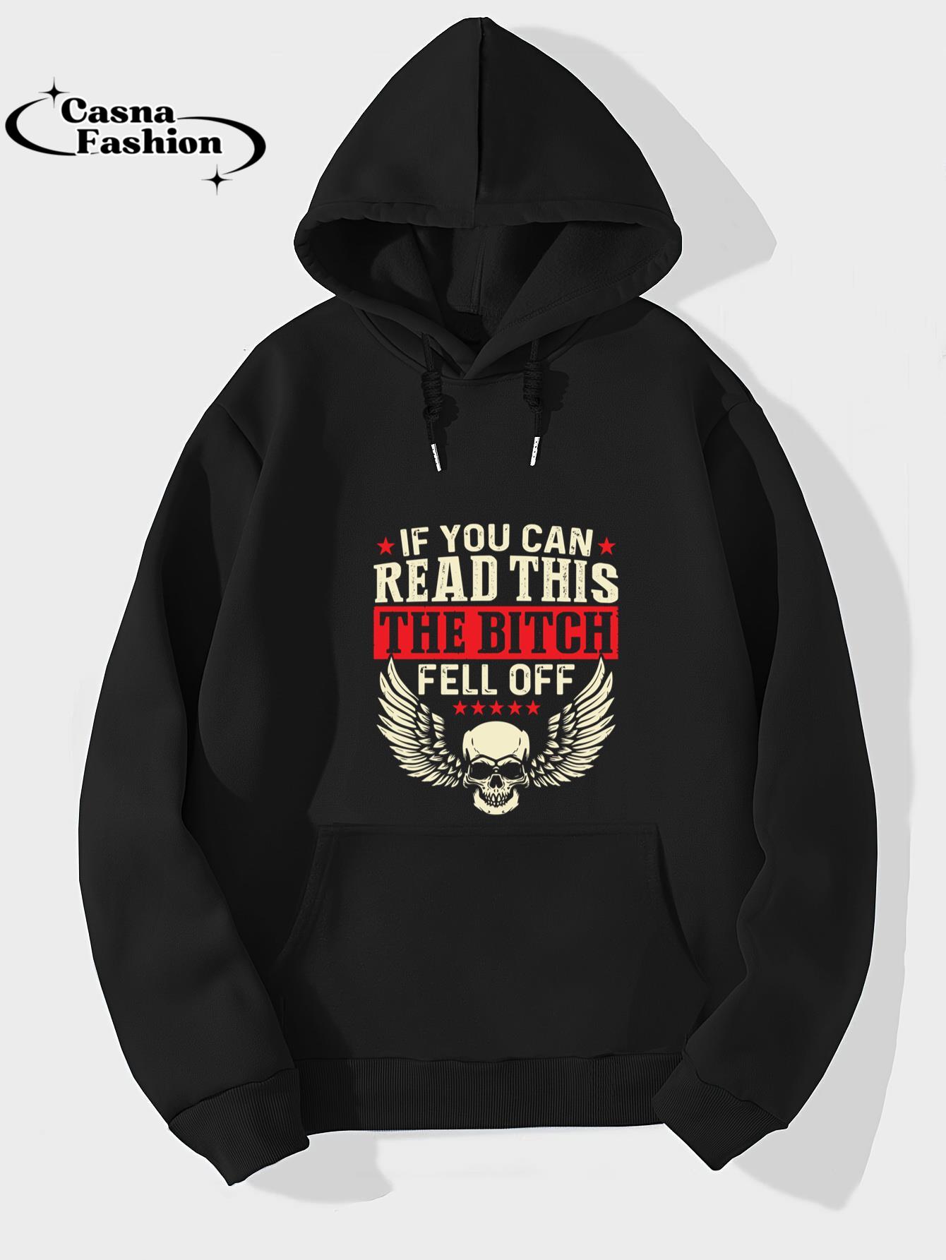 casnafashion_Hoodie_If You Can Read This The Bitch Fell Off Biker Back Print Pullover Hoodie_hoodie_black hoodie