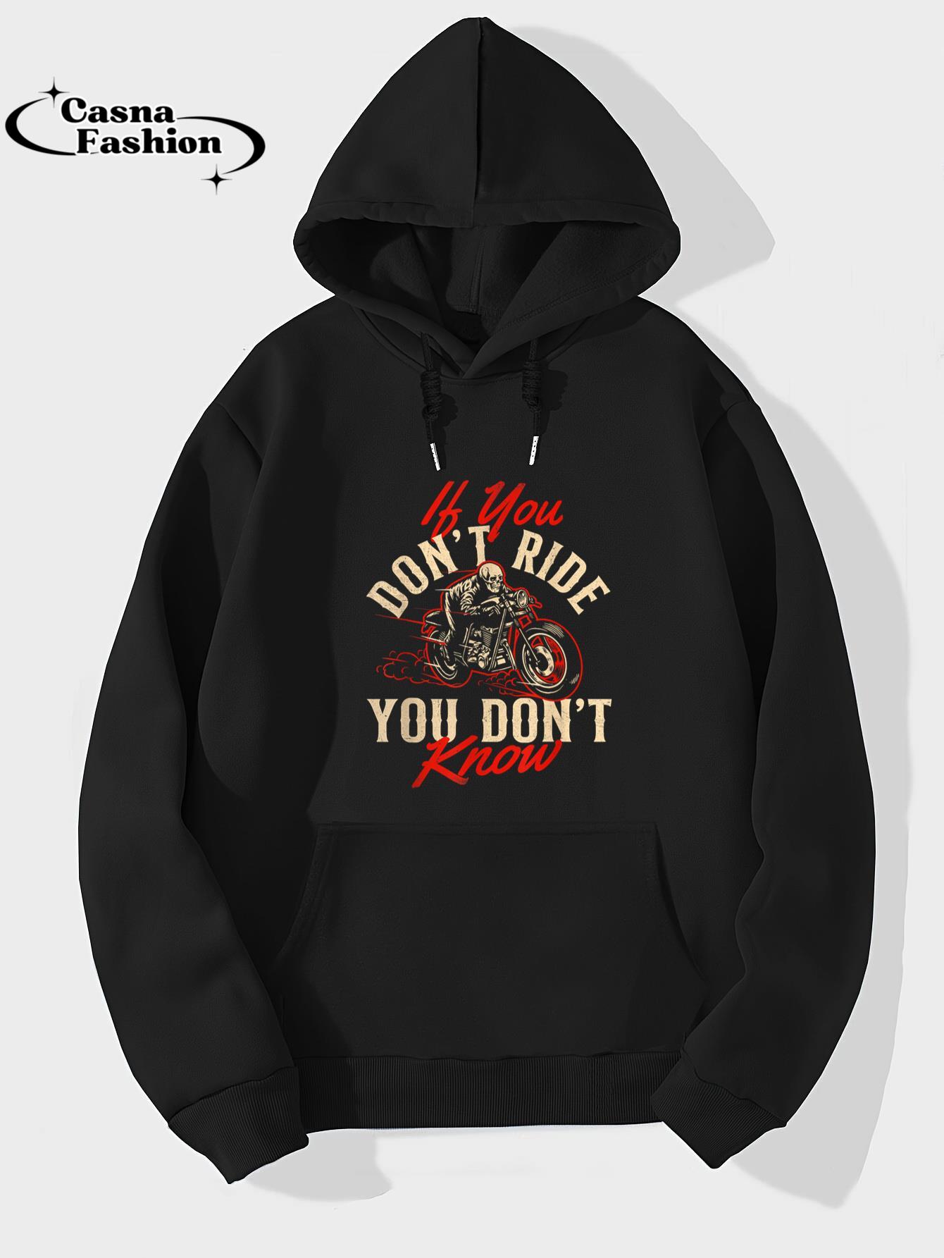 casnafashion_Hoodie_If You Don't Ride You Don't Know - Skeleton Rider Motorcycle T-Shirt_hoodie_black hoodie