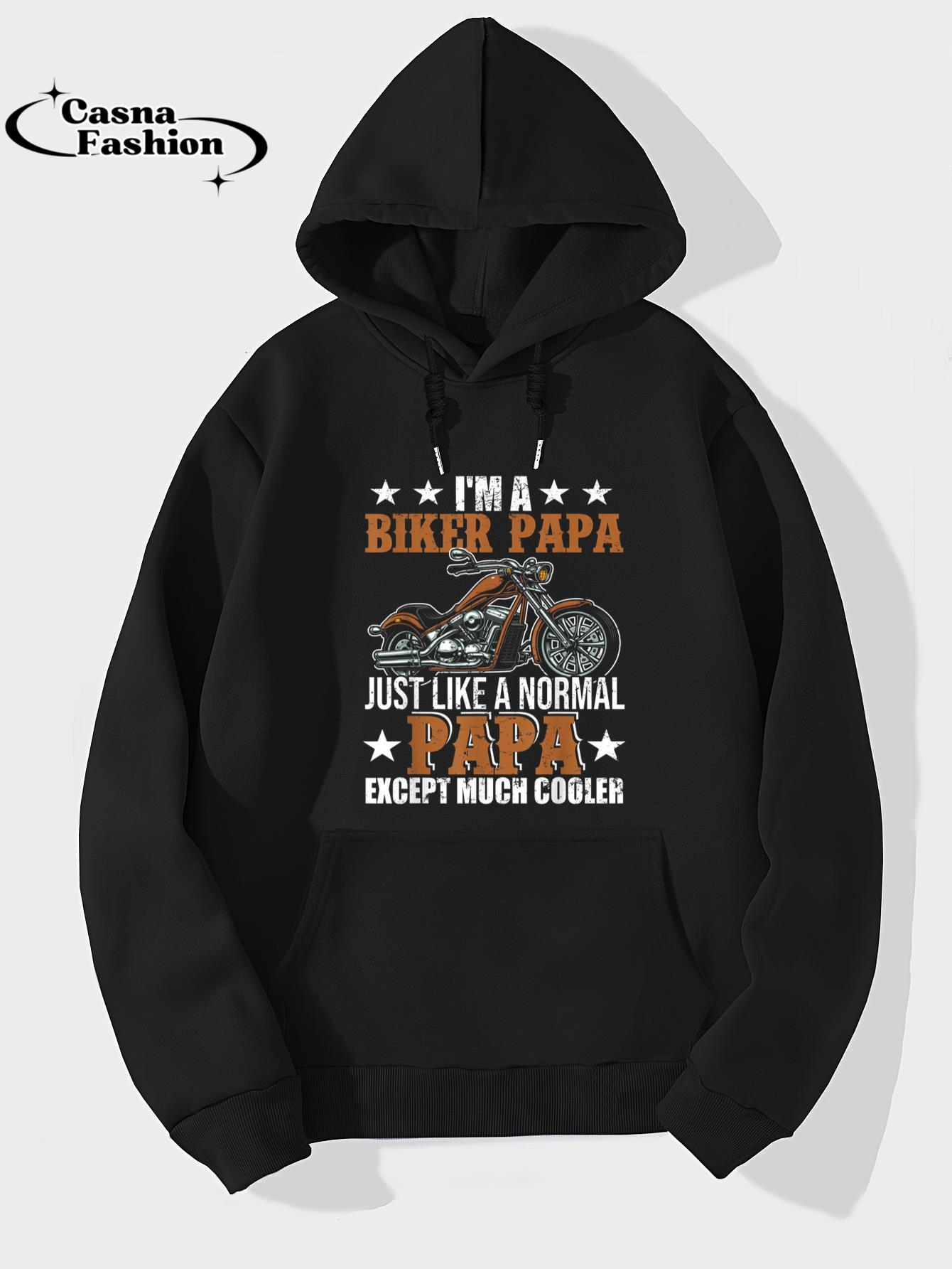 casnafashion_Hoodie_I'm A Biker Papa Happy Fathers Day Matching Motorcycle Lover T-Shirt_hoodie_black hoodie