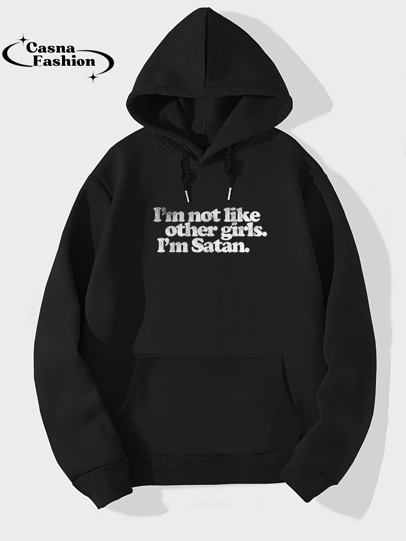 casnafashion_Hoodie_I'm Not Like Other Girls Vintage I'm Satan Meme Quote T-Shirt_hoodie_black hoodie