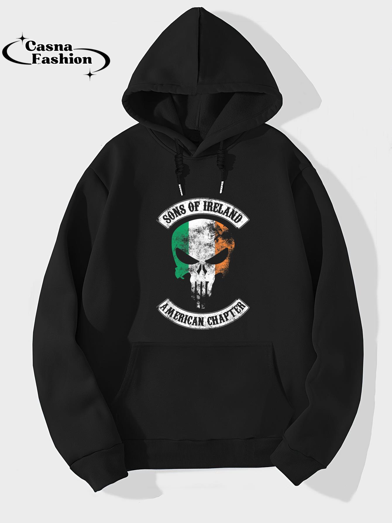 casnafashion_Hoodie_Irish Pride Apparel - Sons of Ireland - American Chapter T-Shirt_hoodie_black hoodie