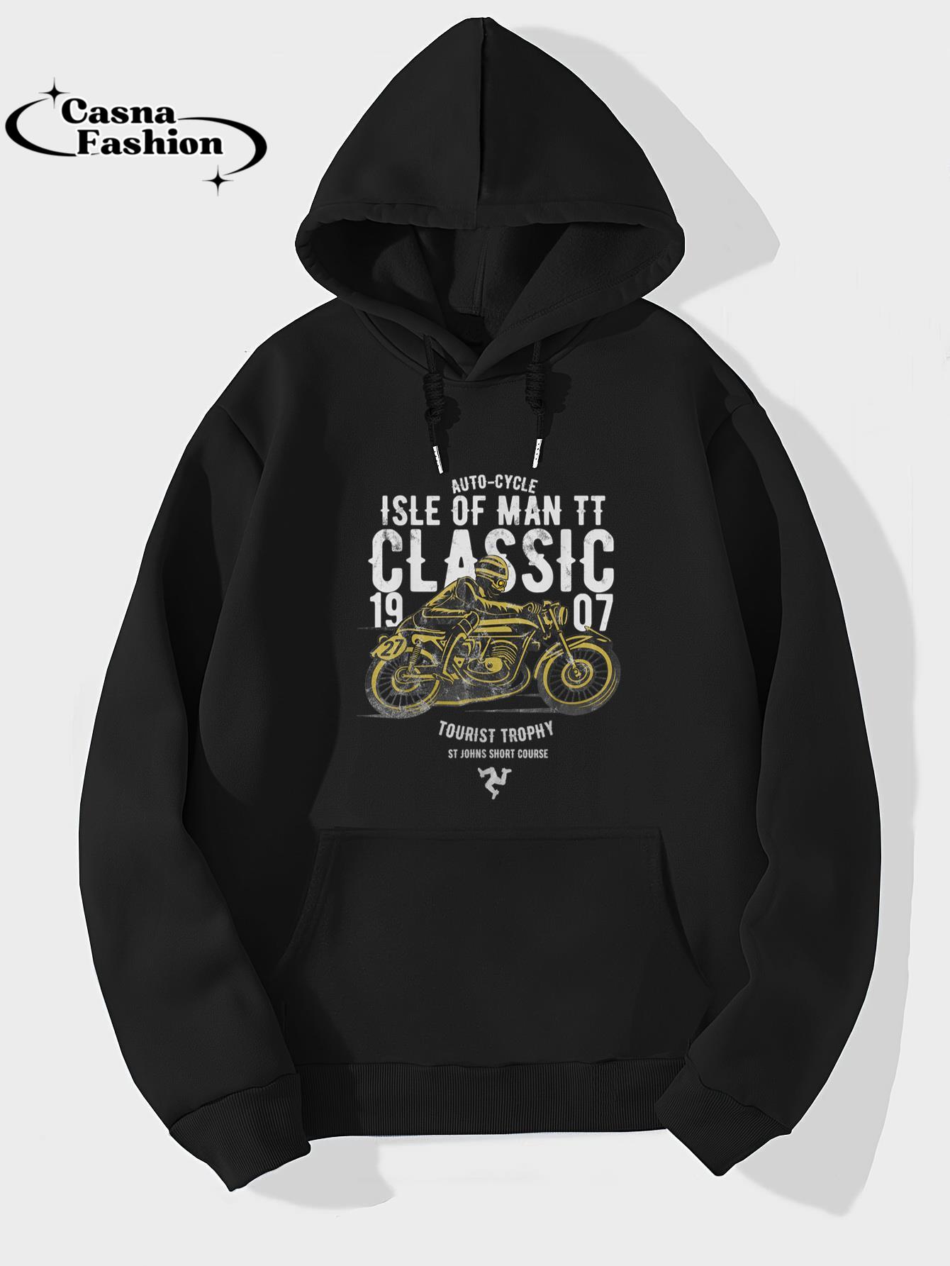 casnafashion_Hoodie_Isle Of Man TT Races Manx Classic Biker Grand Prix Racing T-Shirt_hoodie_black hoodie