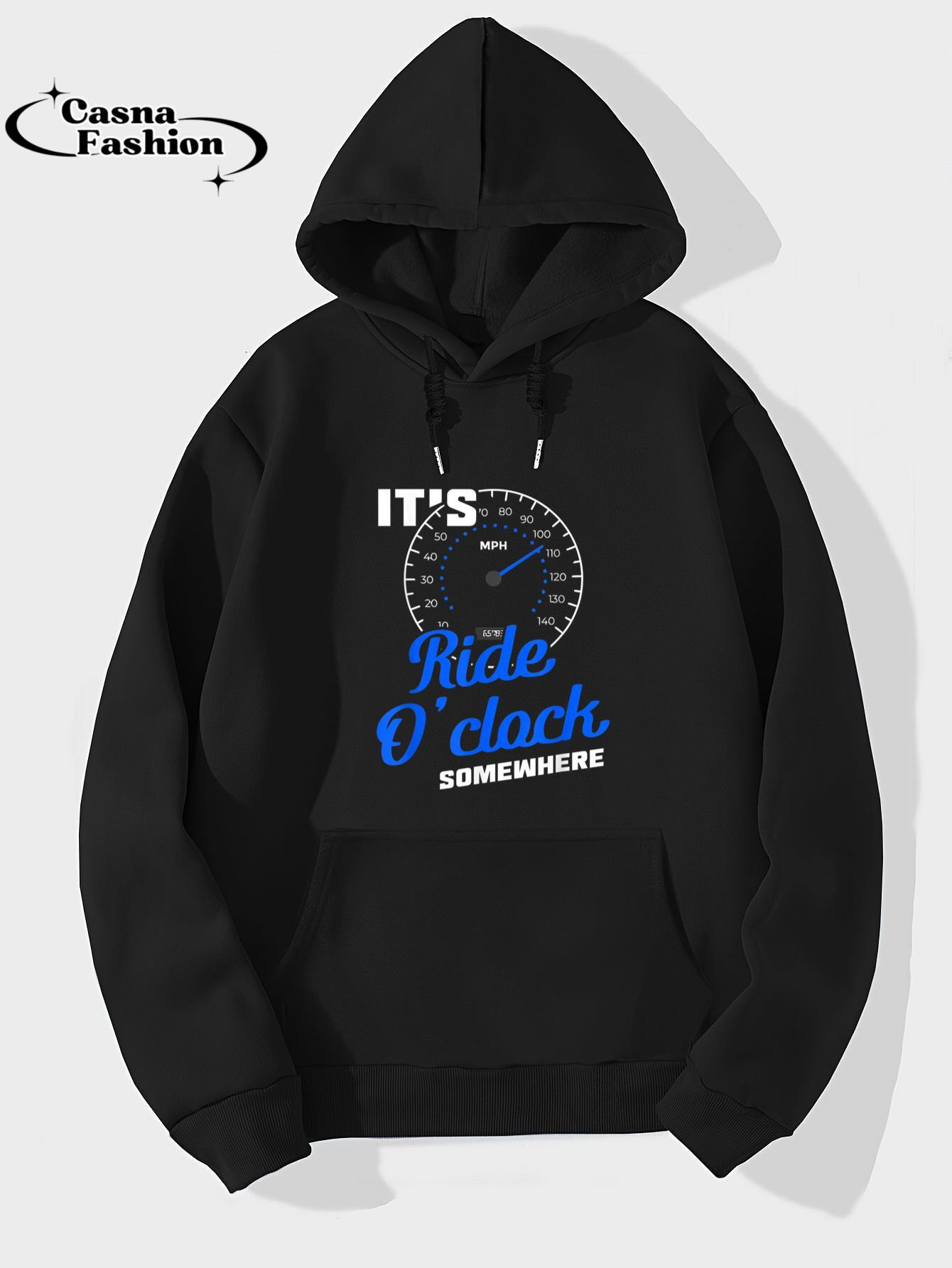 casnafashion_Hoodie_It'S Ride O'Clock Somewhere Motorcyclist T-Shirt_hoodie_black hoodie