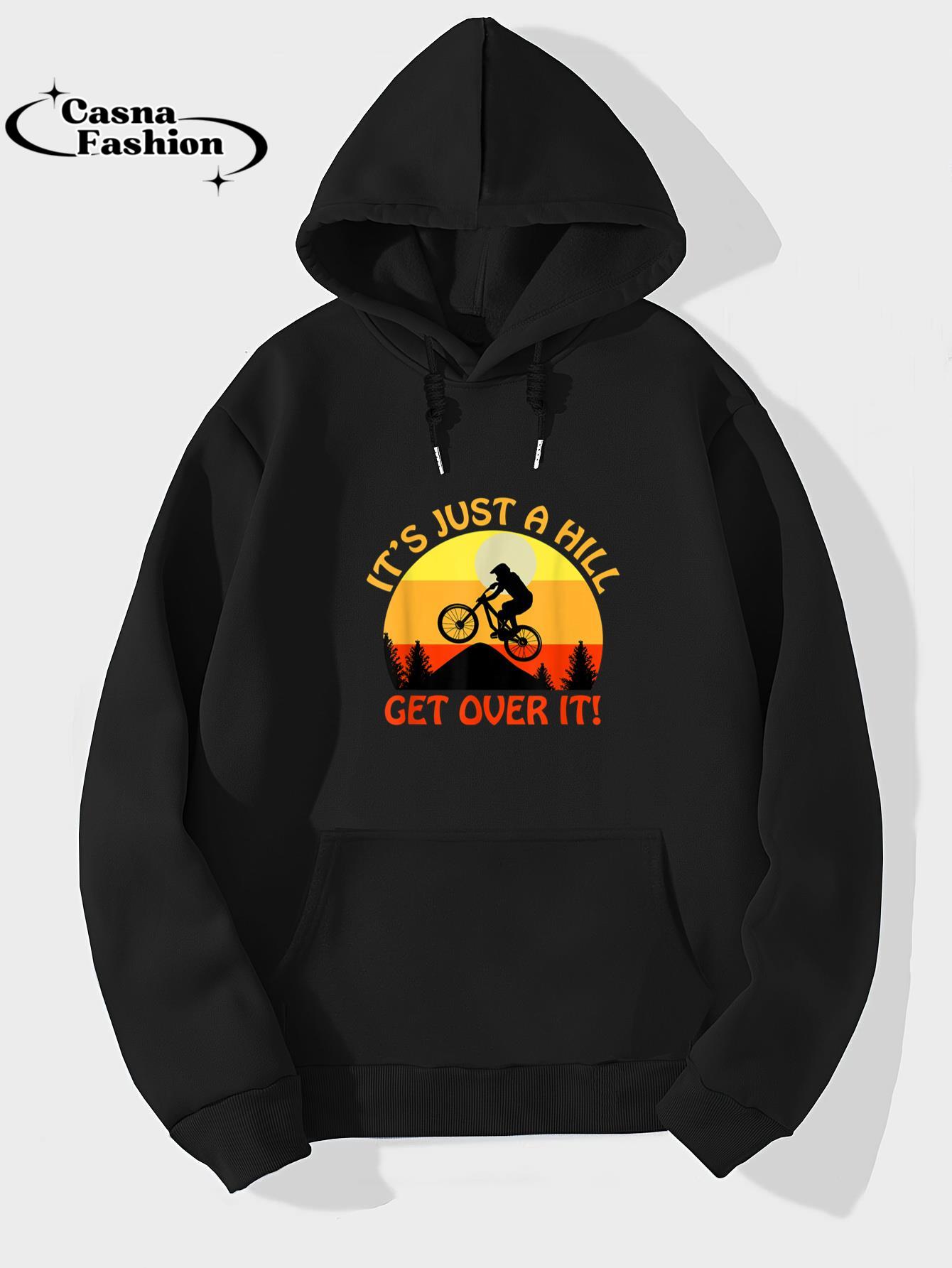 casnafashion_Hoodie_I'ts just a hill get over it biking tee gift MTB T-Shirt_hoodie_black hoodie