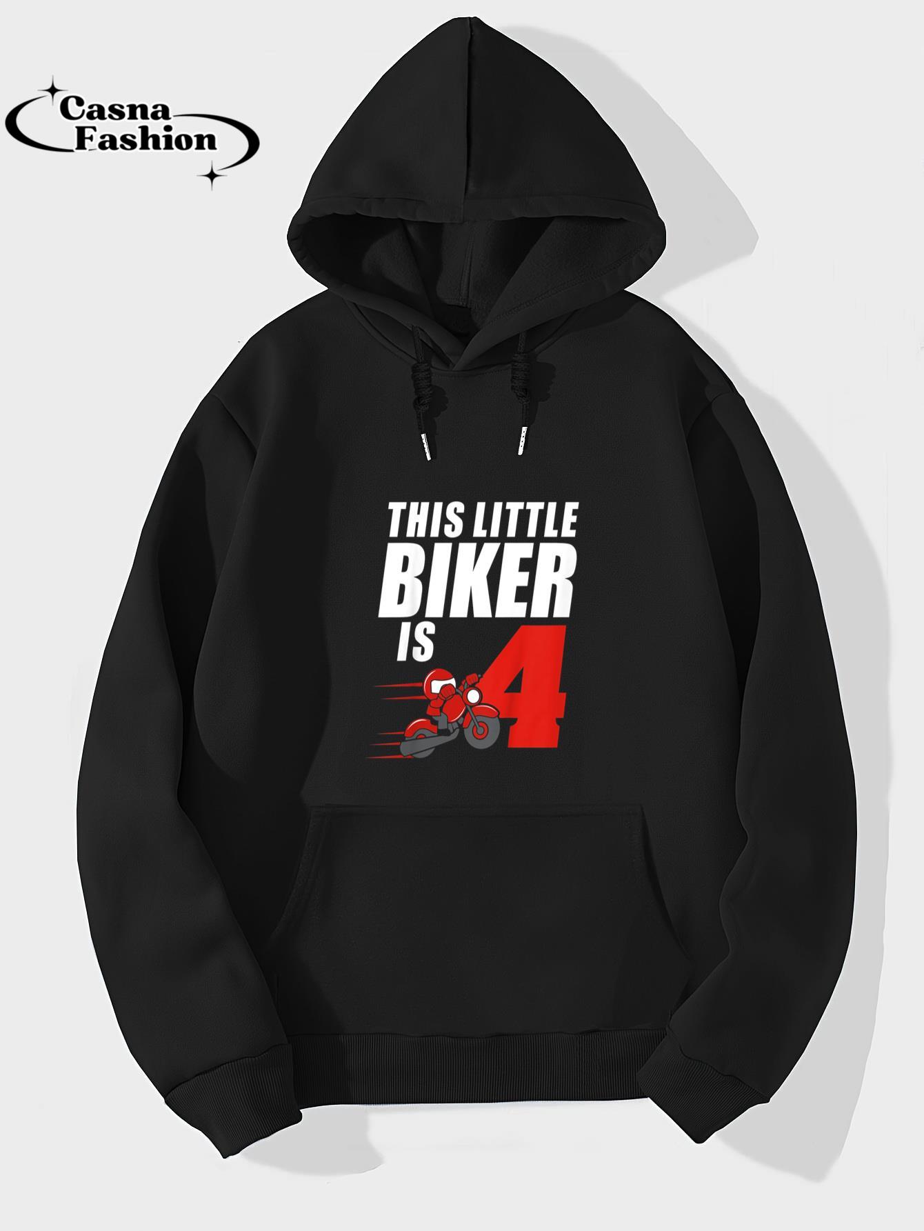 casnafashion_Hoodie_Kids 4th Birthday Boys Motorcycle T-Shirt Biker 4 Year Old_hoodie_black hoodie