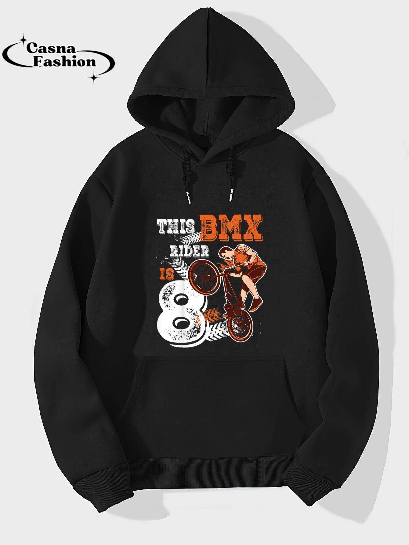 casnafashion_Hoodie_Kids BMX Birthday 8th Biker Gift 8 Year Old Dirt Bike Party T-Shirt_hoodie_black hoodie