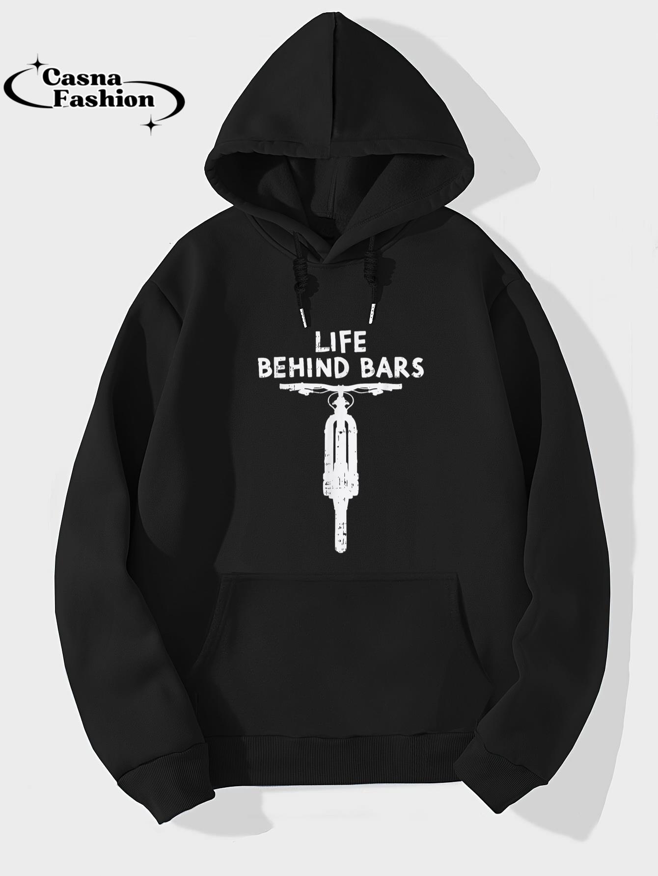 casnafashion_Hoodie_Life Behind Bars Bicycle Funny BMX Bike Cycling Biker Gift T-Shirt_hoodie_black hoodie